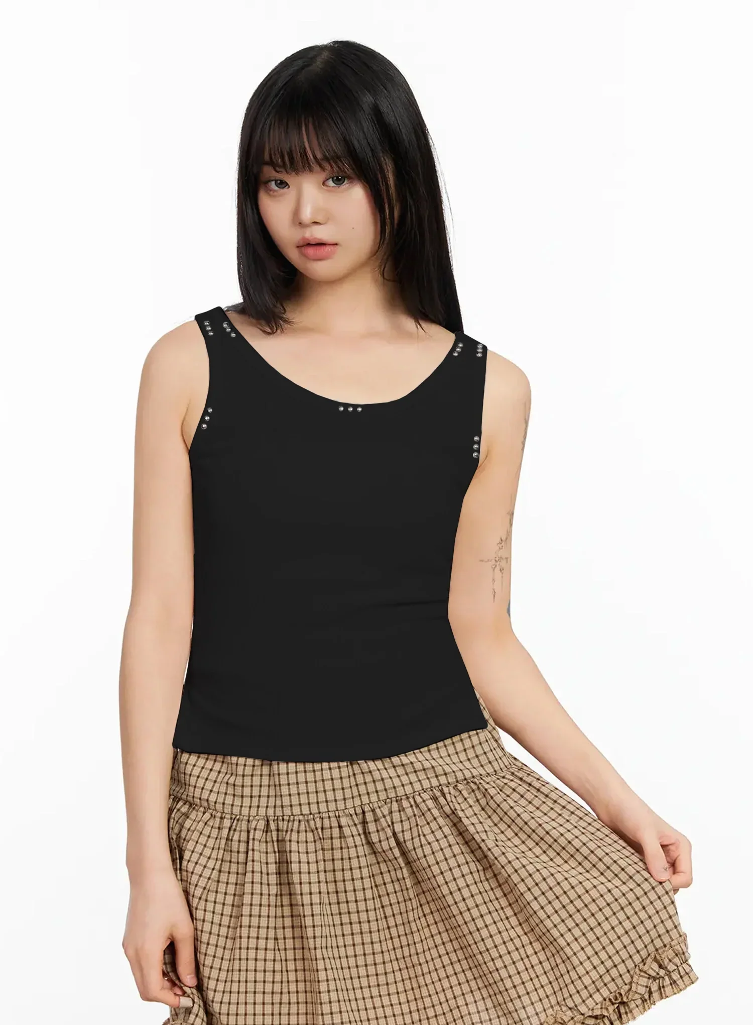 Stud Detail Ribbed Tank IA523 - Image 15