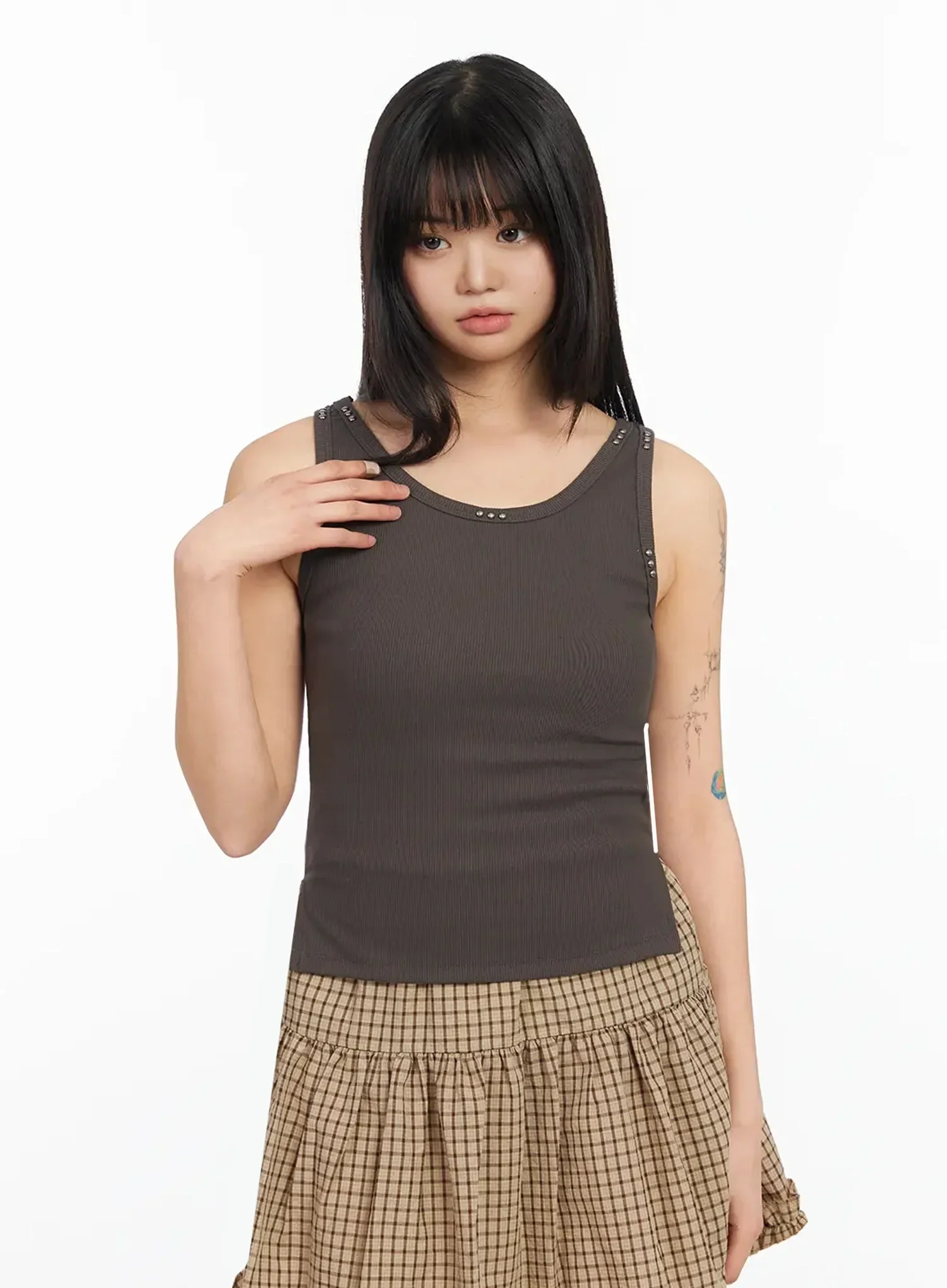 Stud Detail Ribbed Tank IA523 - Image 3