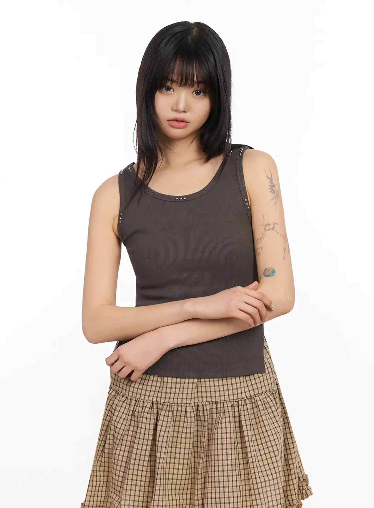 Stud Detail Ribbed Tank IA523 - Image 7