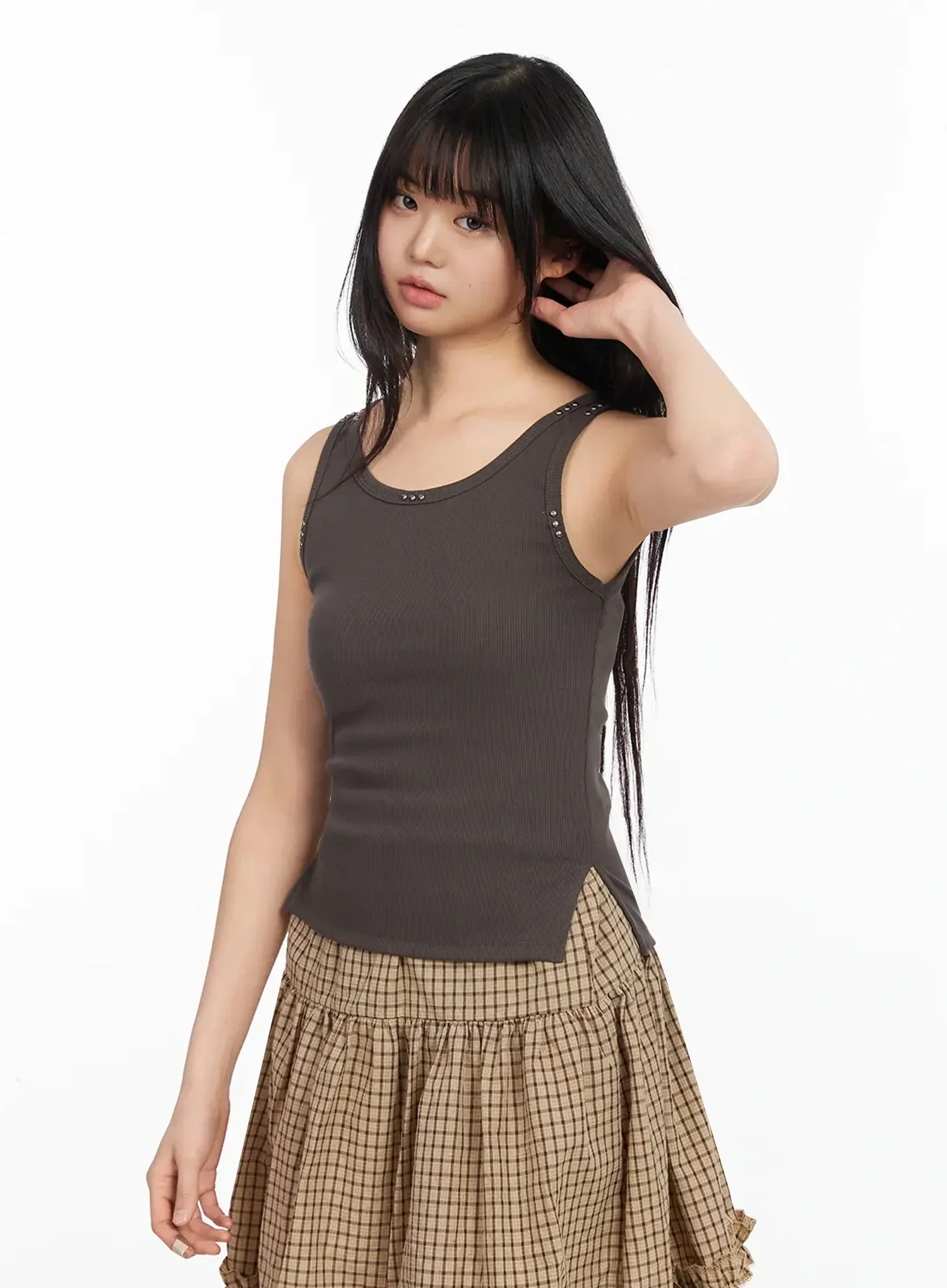 Stud Detail Ribbed Tank IA523 - Image 8