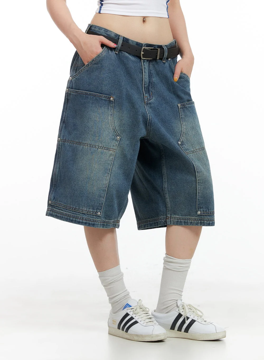 Stud Washed Baggy Jorts (UNISEX) CG408 - Image 4
