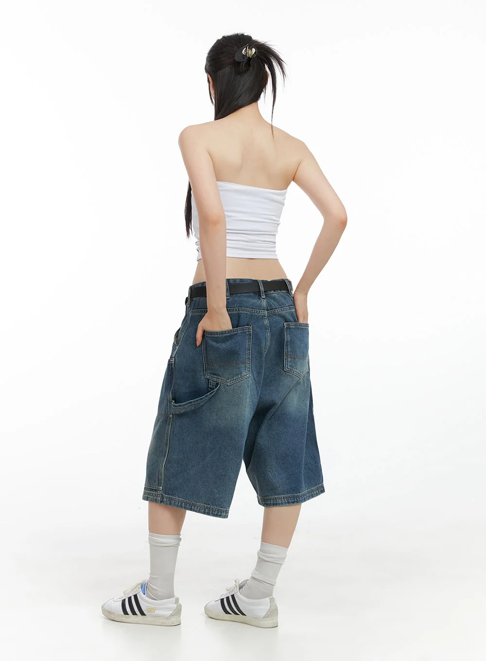 Stud Washed Baggy Jorts (UNISEX) CG408 - Image 7
