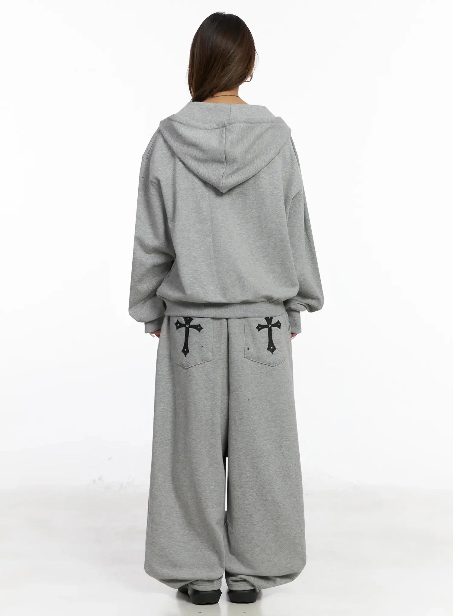 Studded Cross Zip Hoodie IY501 - Image 11