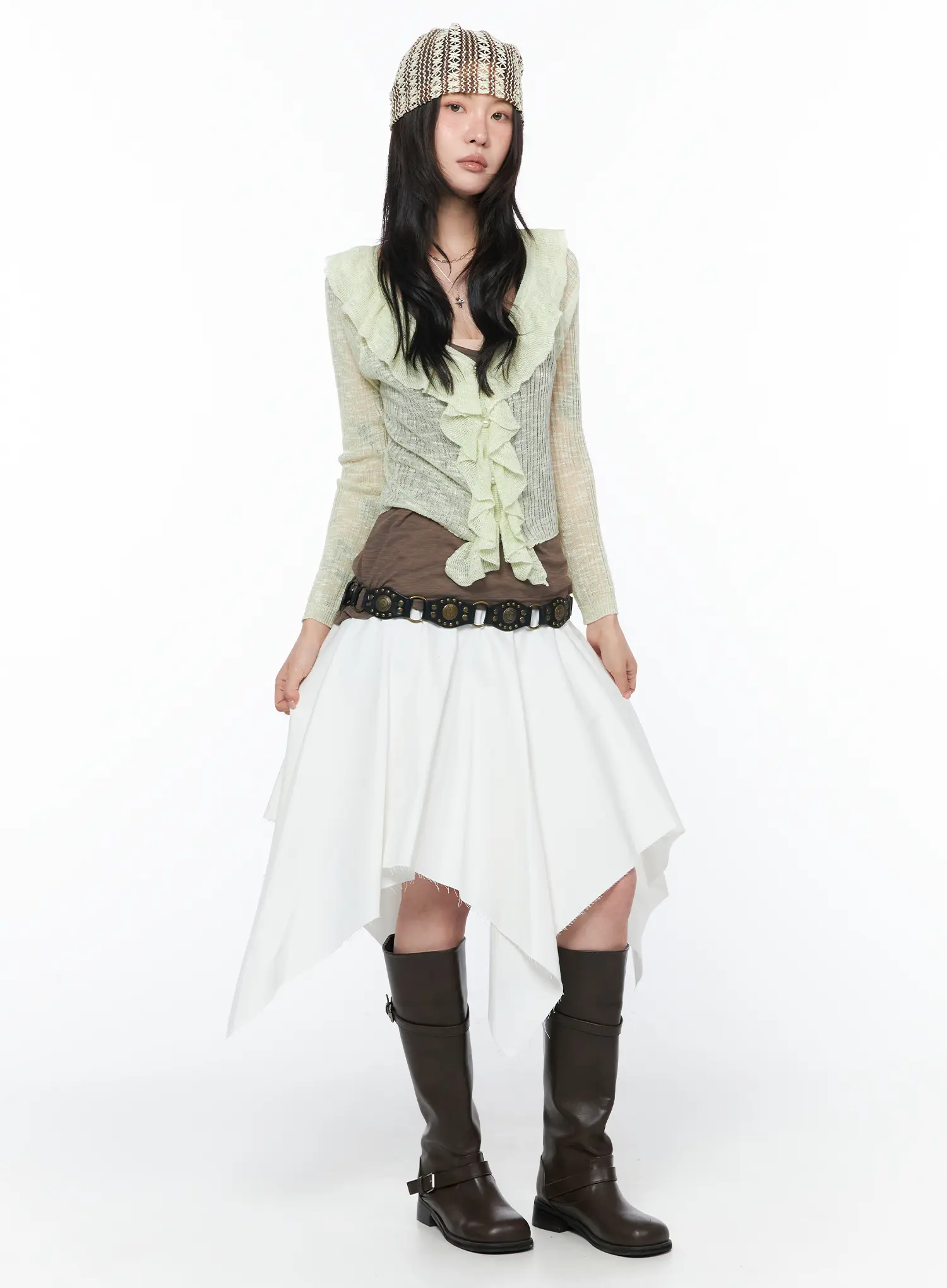 Studded Flare Midi Skirt CA527 - Image 6
