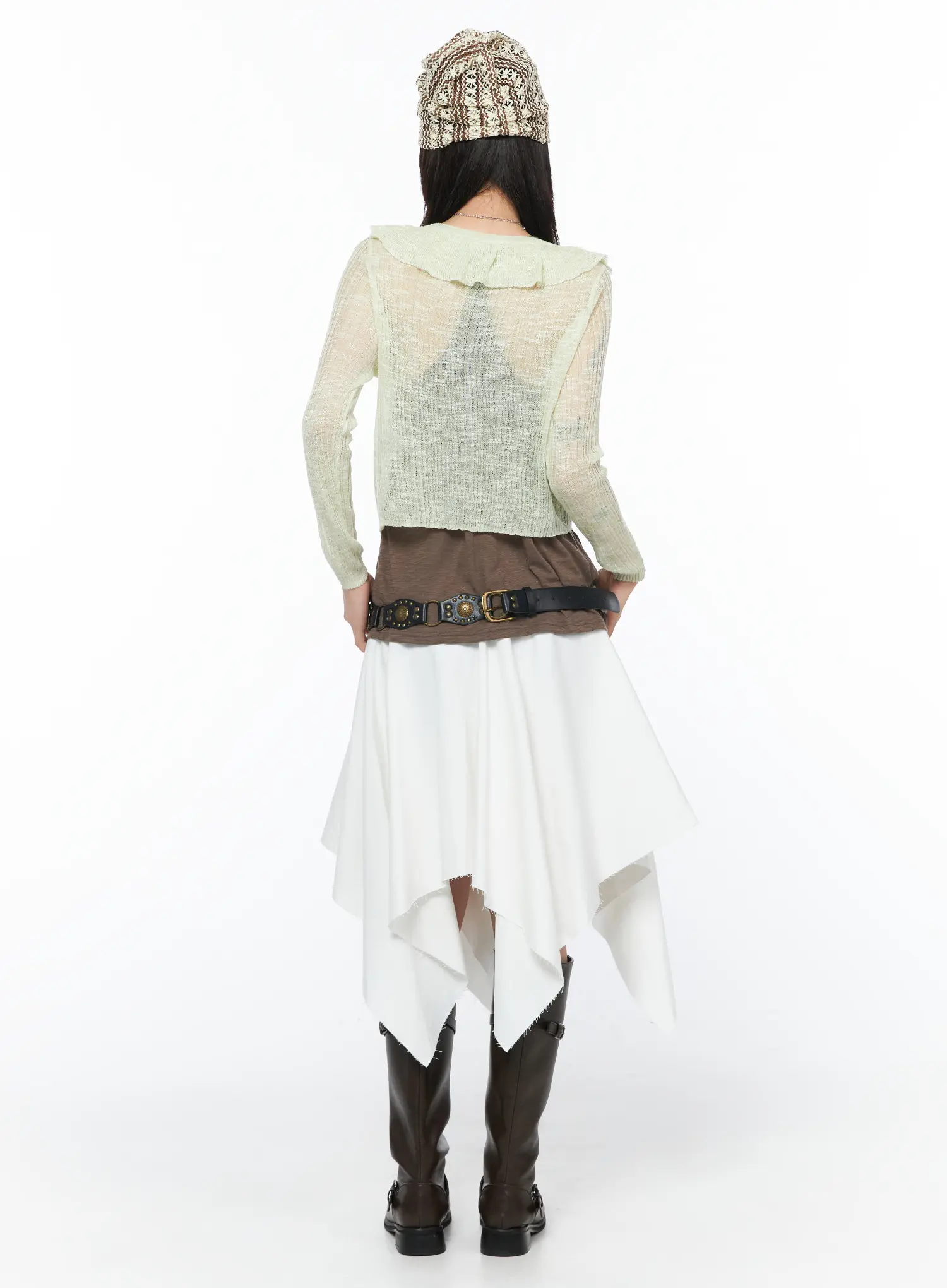 Studded Flare Midi Skirt CA527 - Image 8