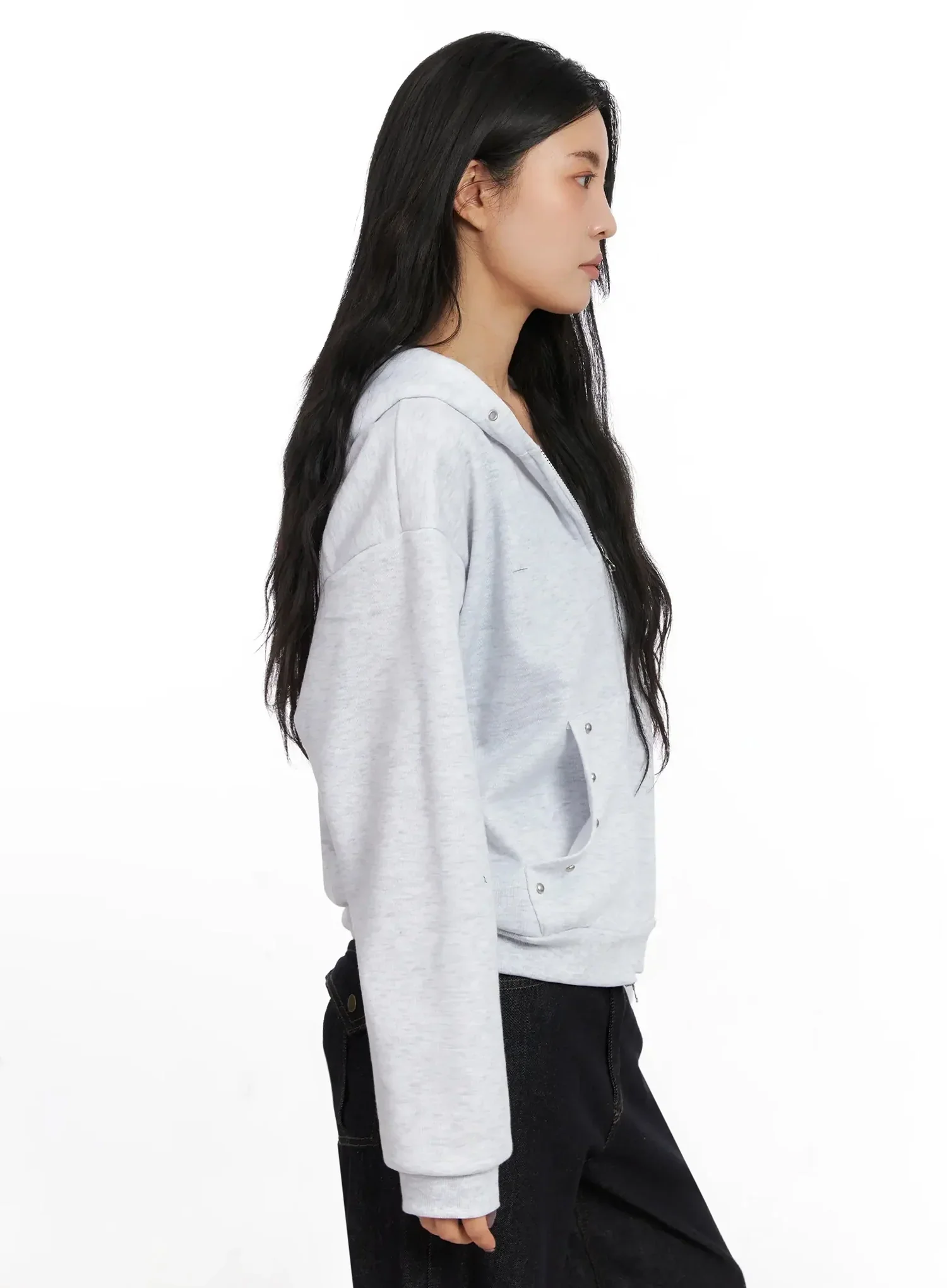 Studded Fleece Zip Hoodie IN528 - Image 7