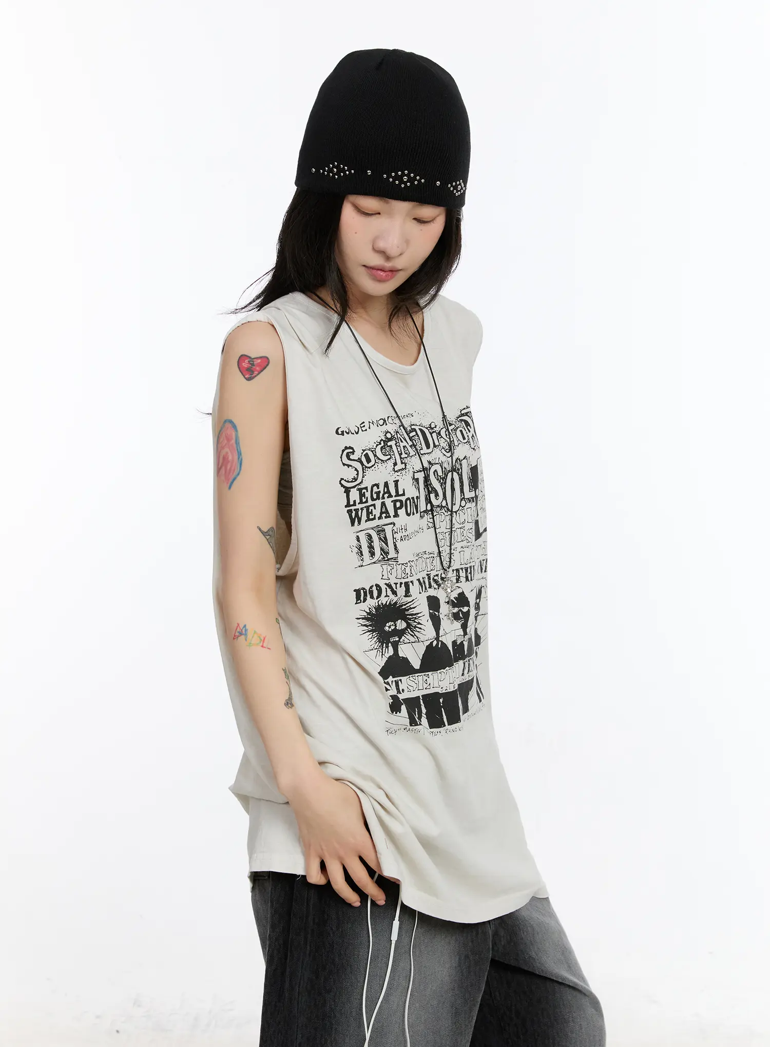 Studded Knit Beanie CA508 - Image 2