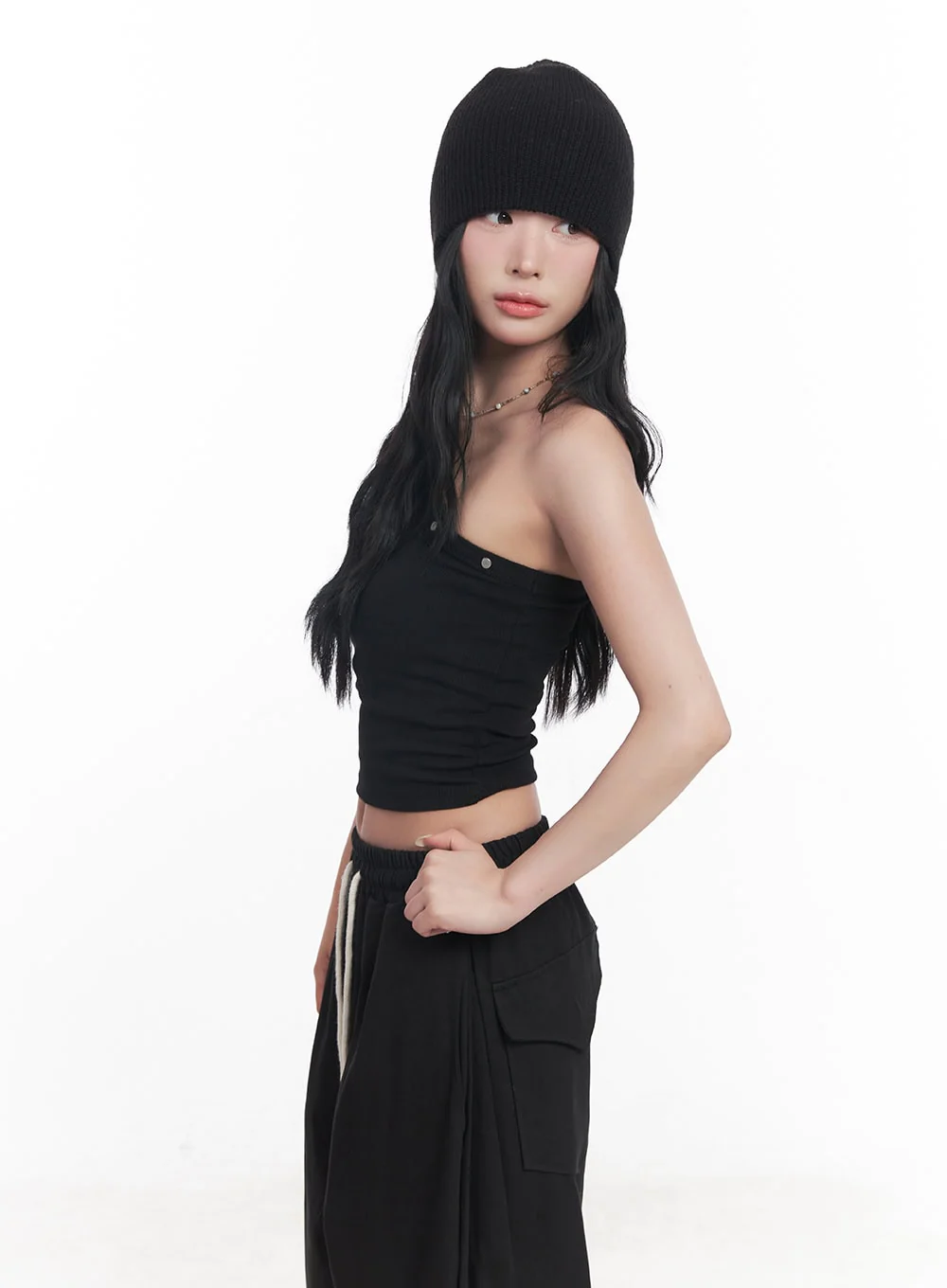 Studded One-Shoulder Crop Tank Top CY527 - Image 11