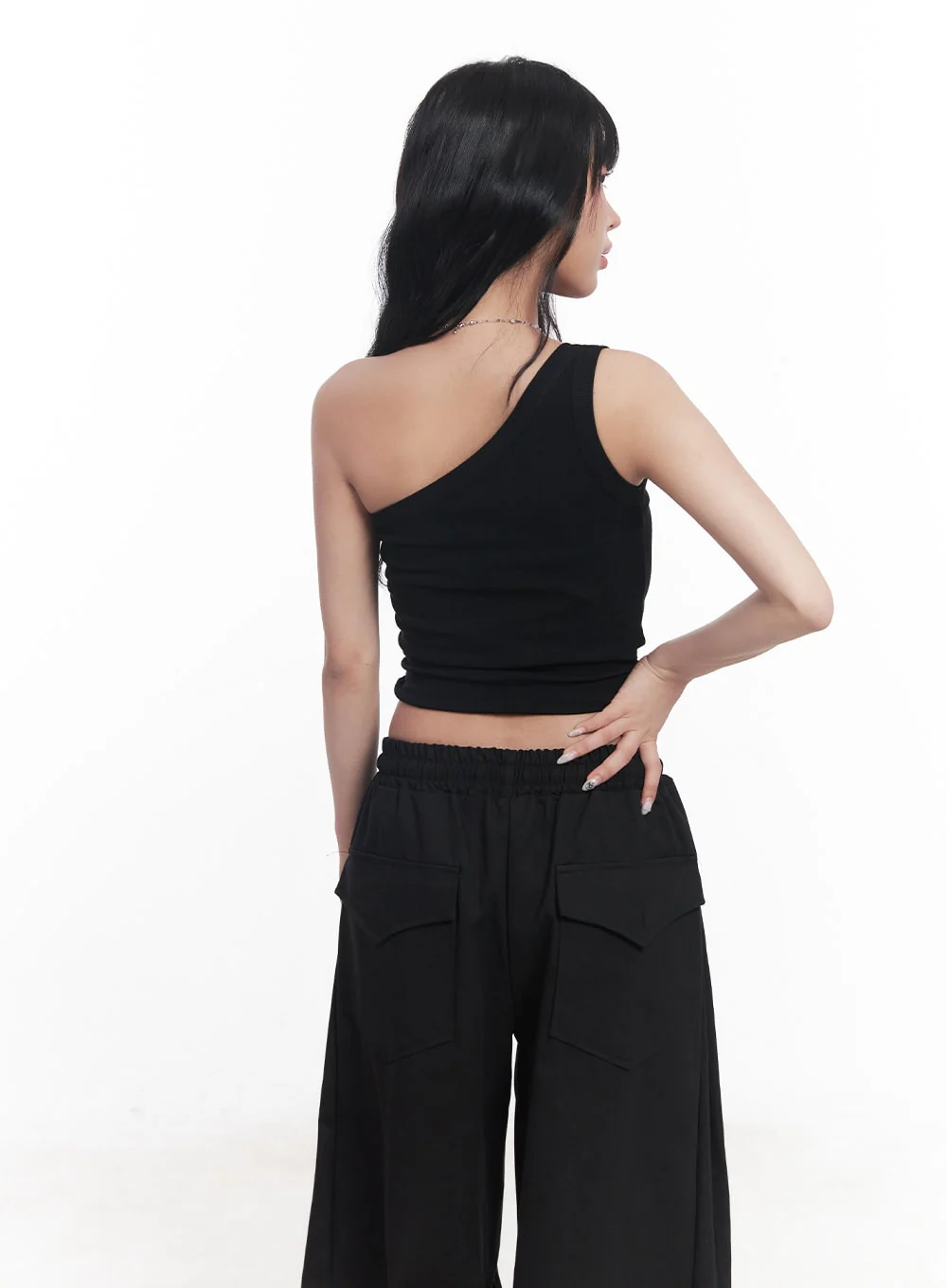 Studded One-Shoulder Crop Tank Top CY527 - Image 8