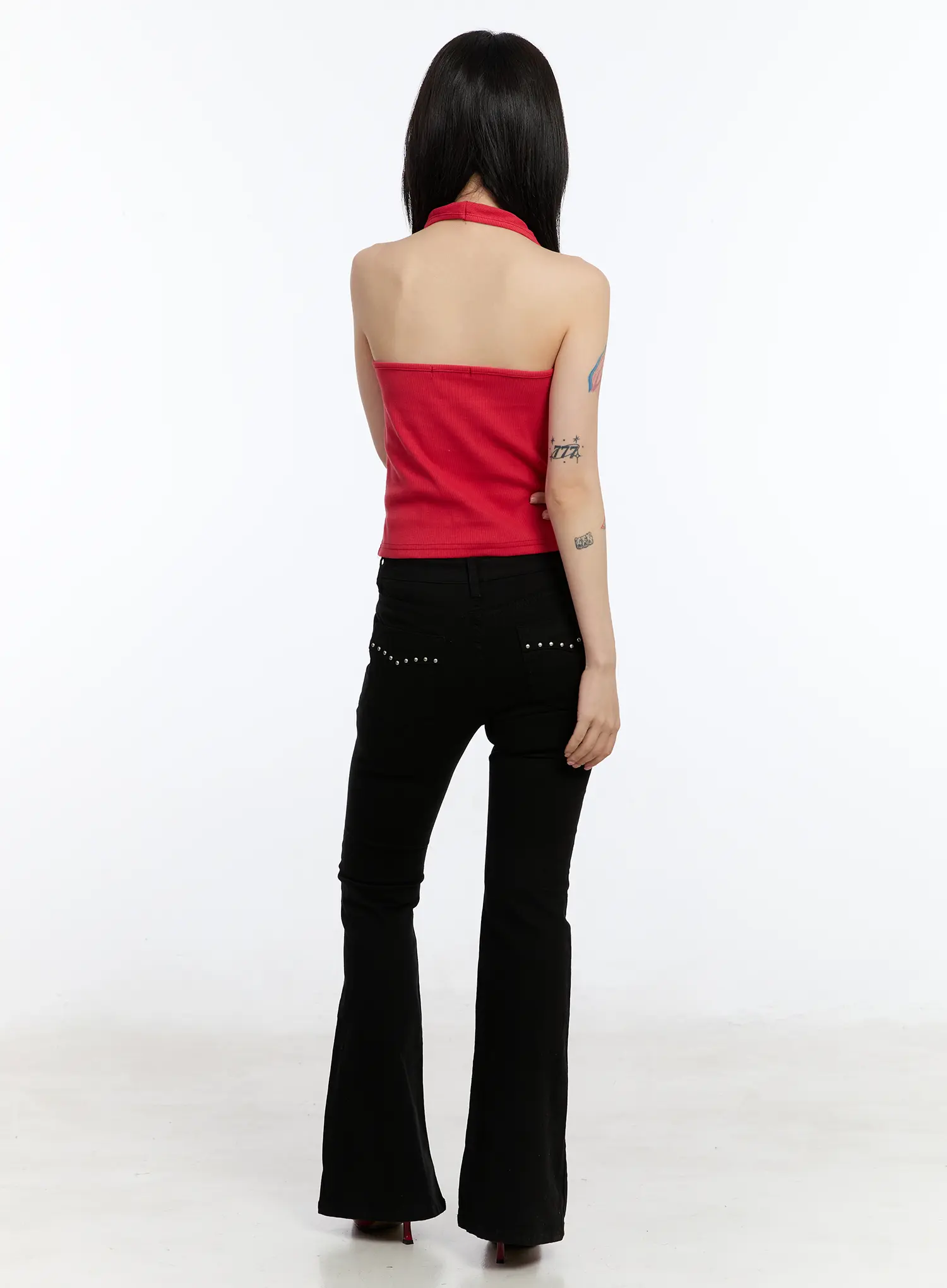 Studded Pocket Hip Pad Bootcut Pants CA507 - Image 10
