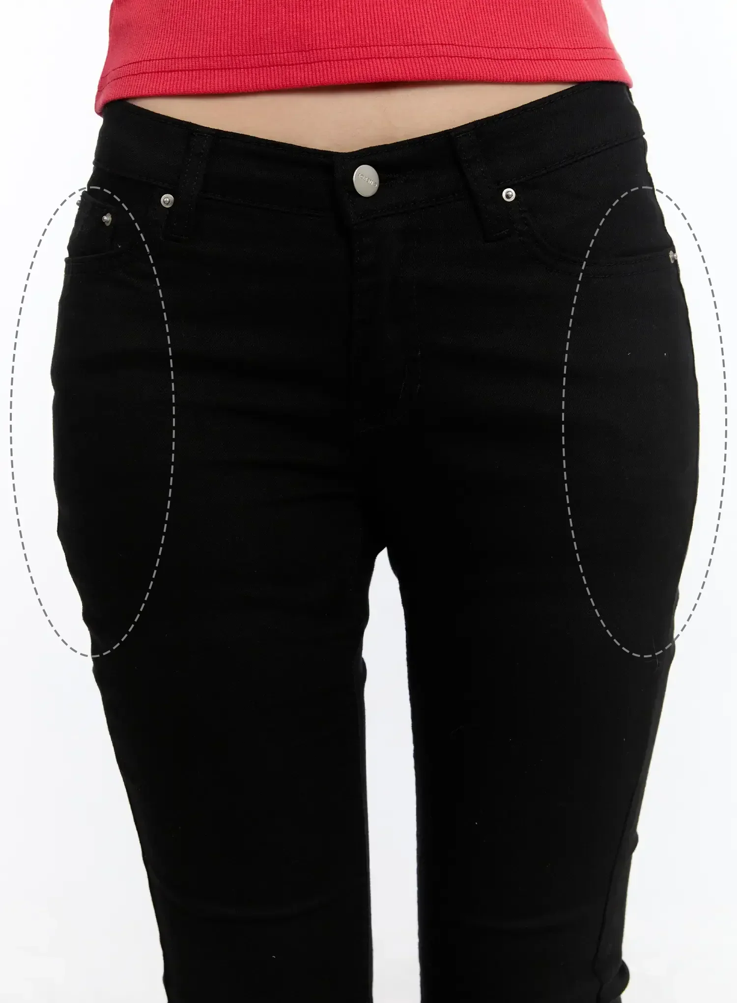 Studded Pocket Hip Pad Bootcut Pants CA507 - Image 3