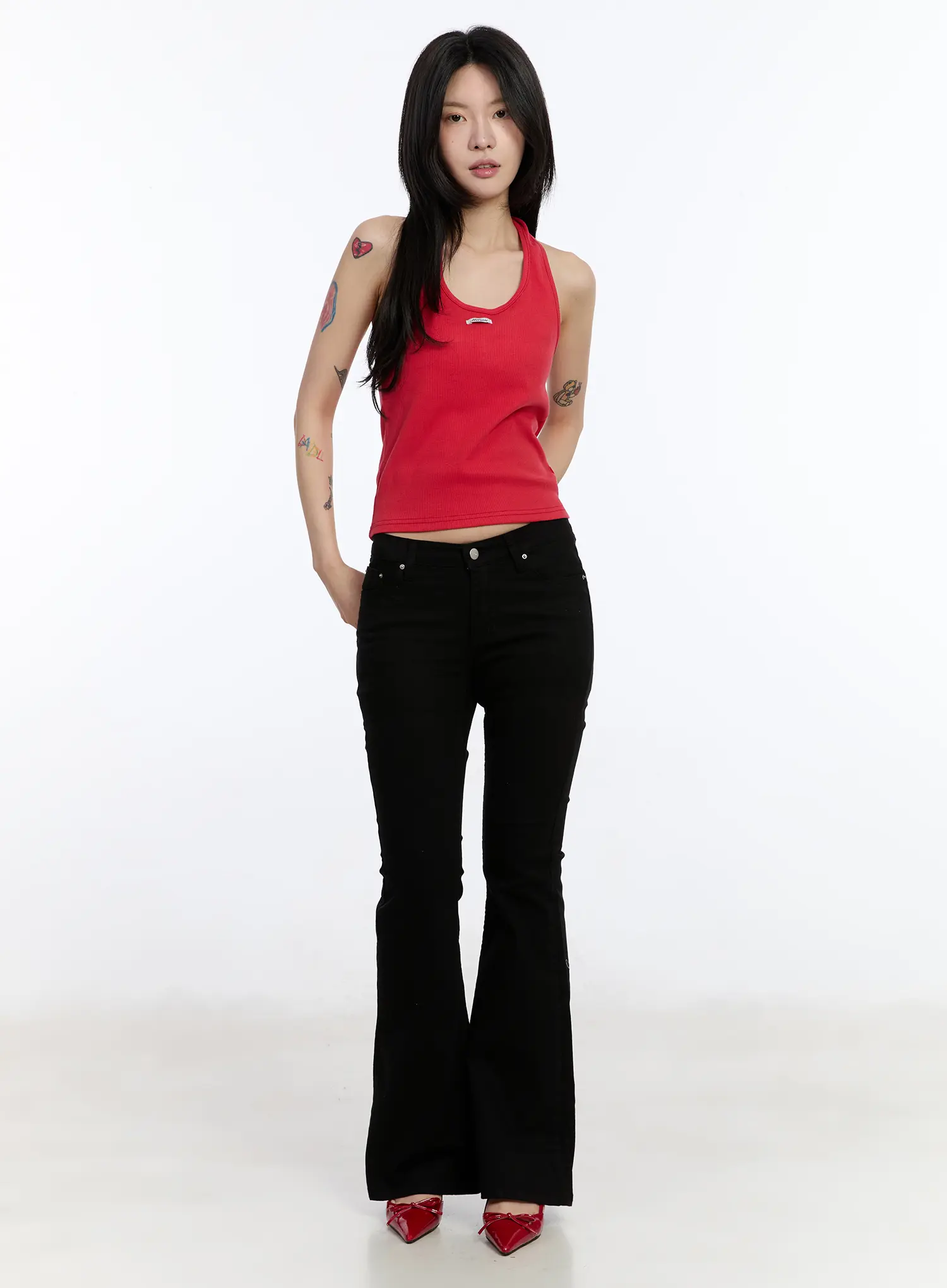 Studded Pocket Hip Pad Bootcut Pants CA507 - Image 6