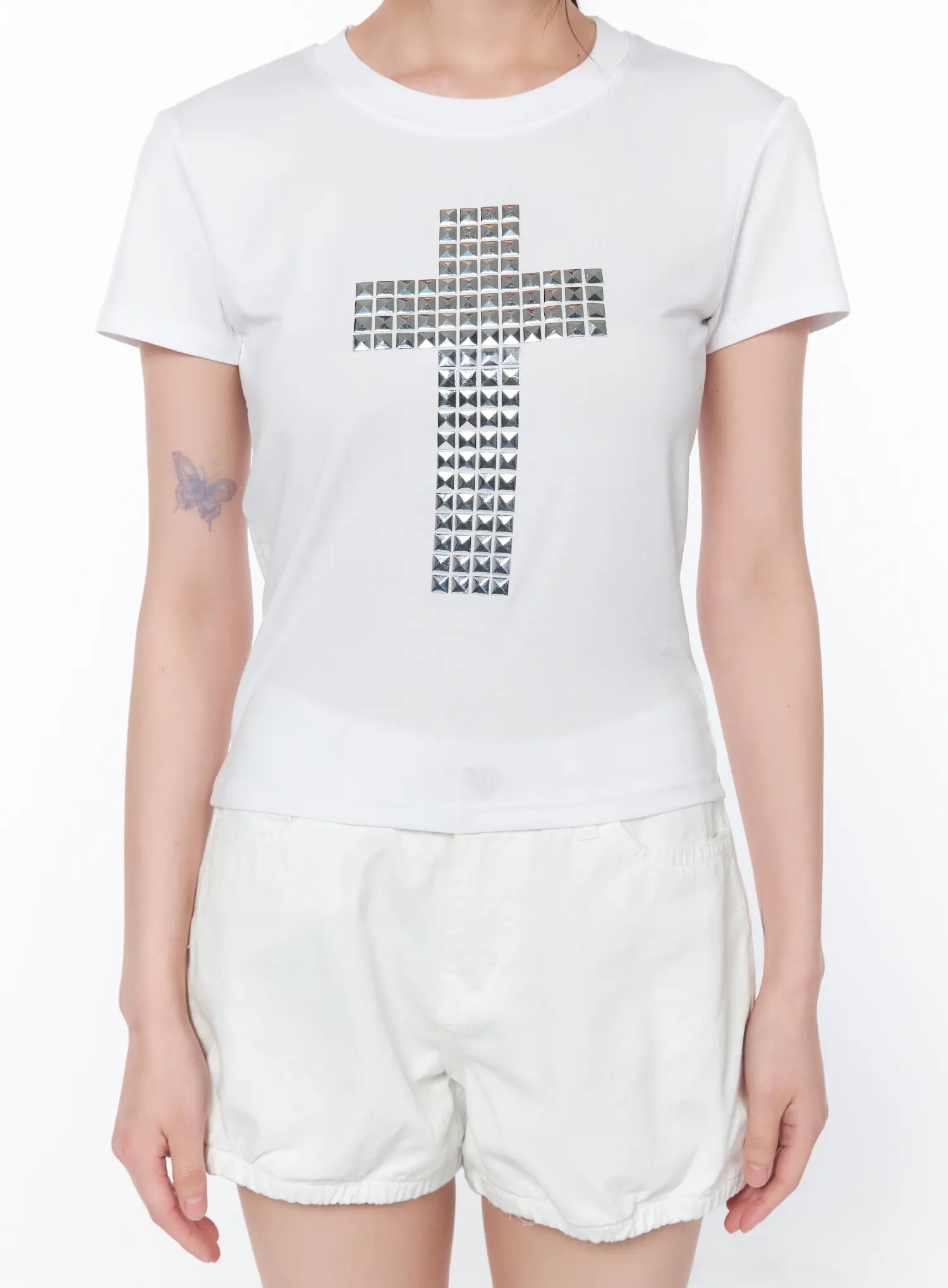 Studded Short Sleeve Tee CA528 - Image 4
