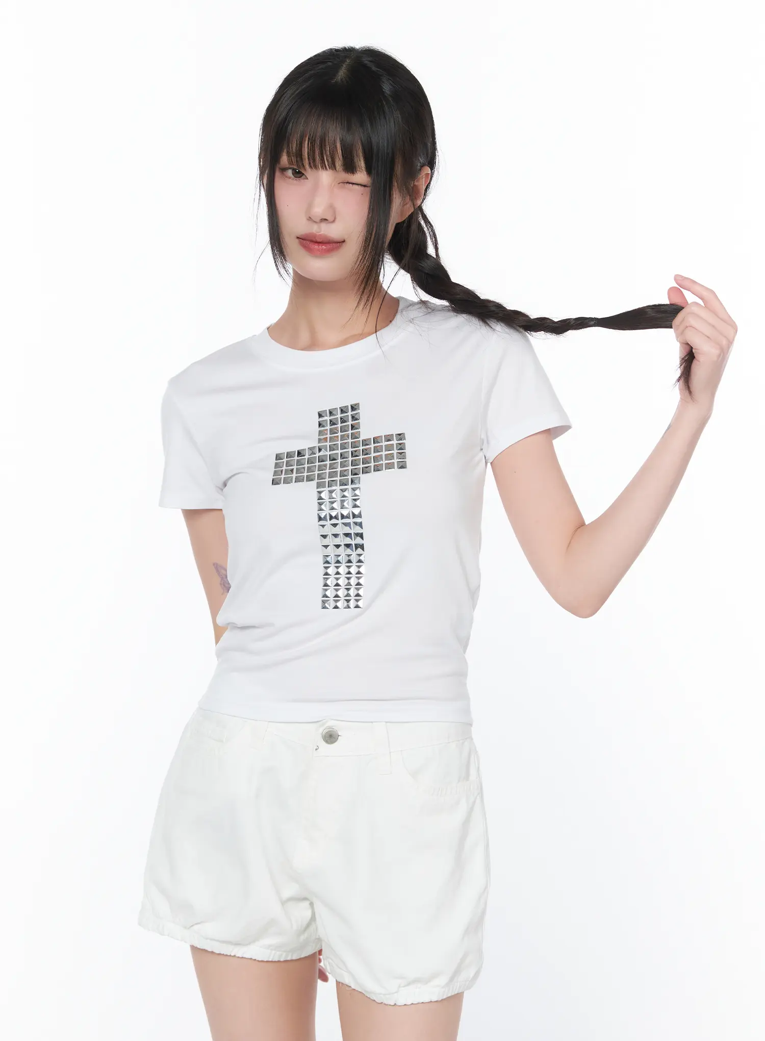 Studded Short Sleeve Tee CA528 - Image 5
