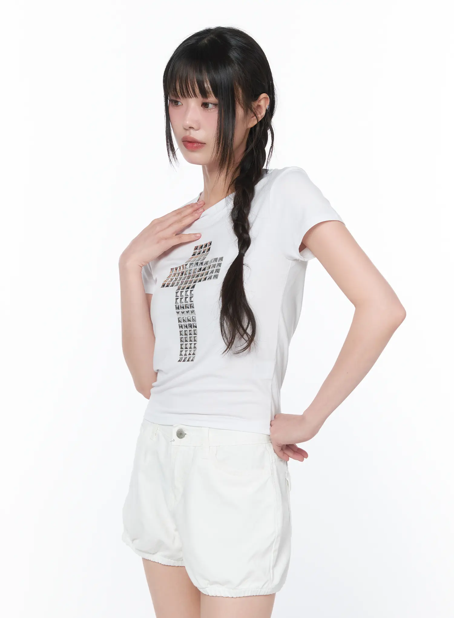 Studded Short Sleeve Tee CA528 - Image 7