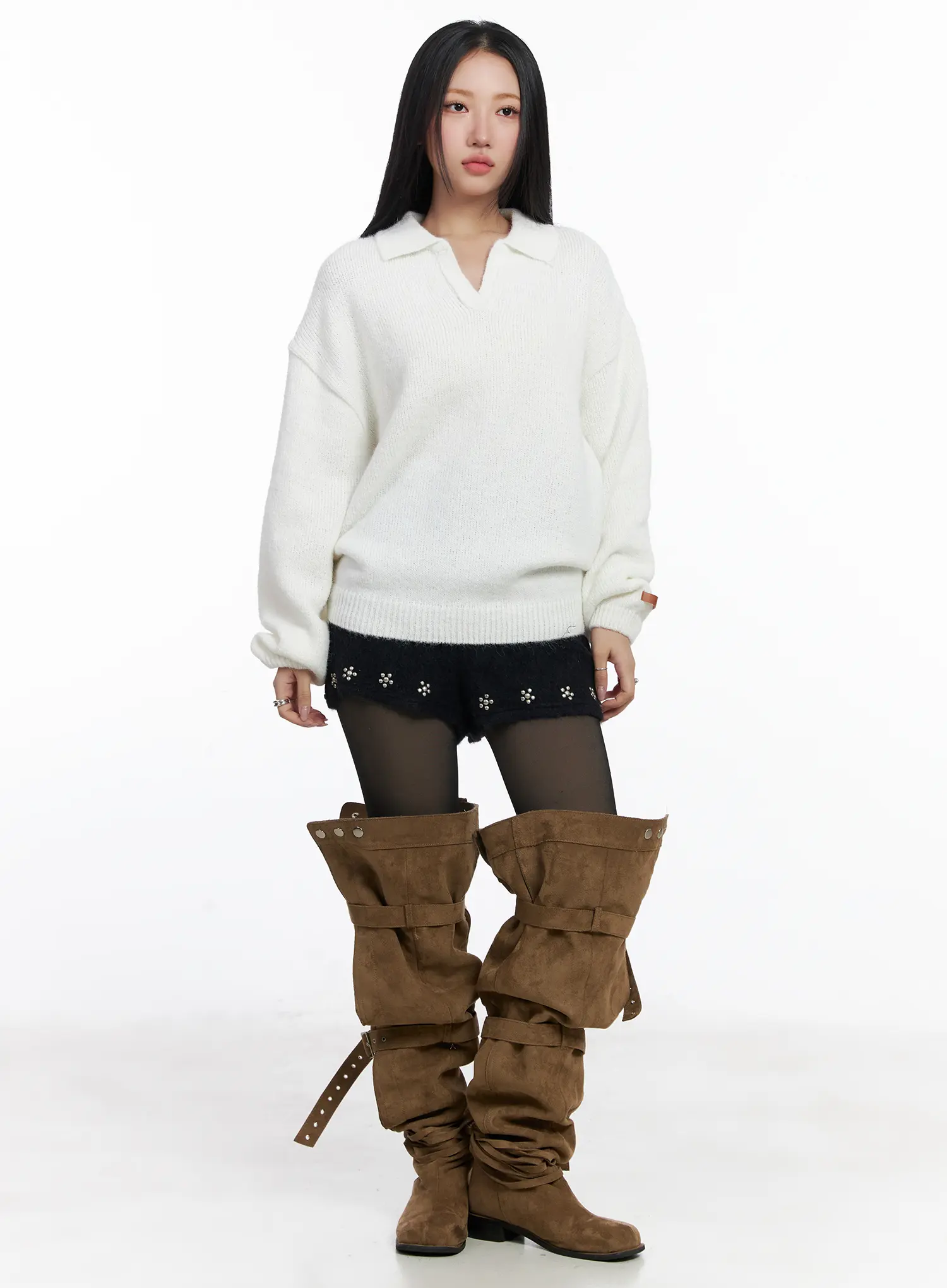 Studded Textured Shorts CJ514 - Image 3