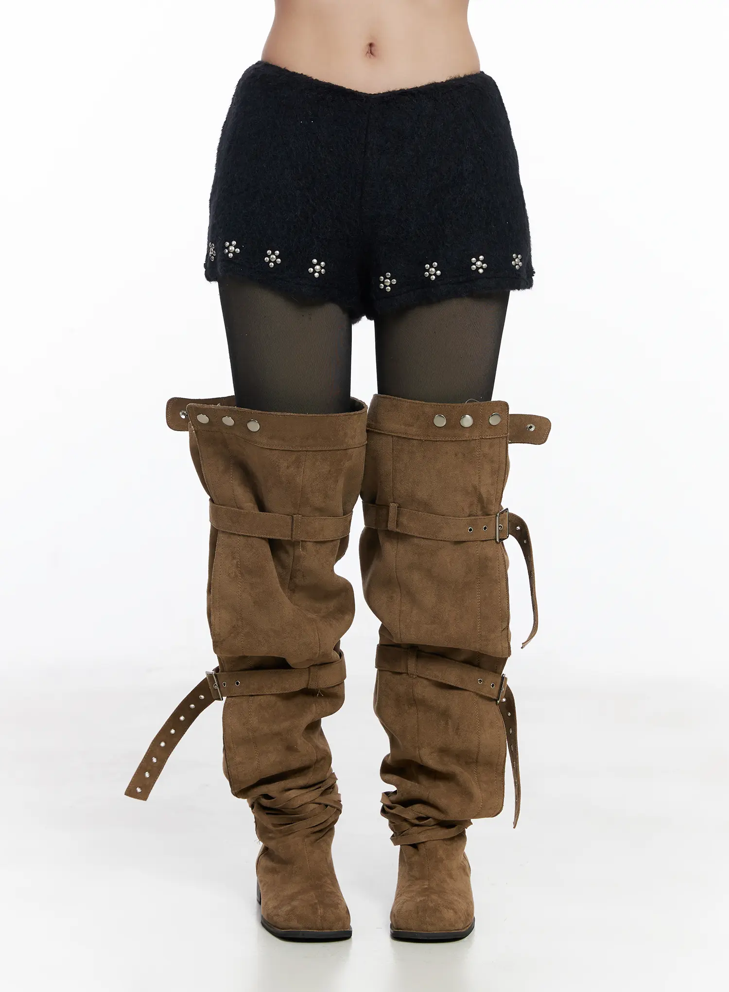 Studded Textured Shorts CJ514 - Image 9