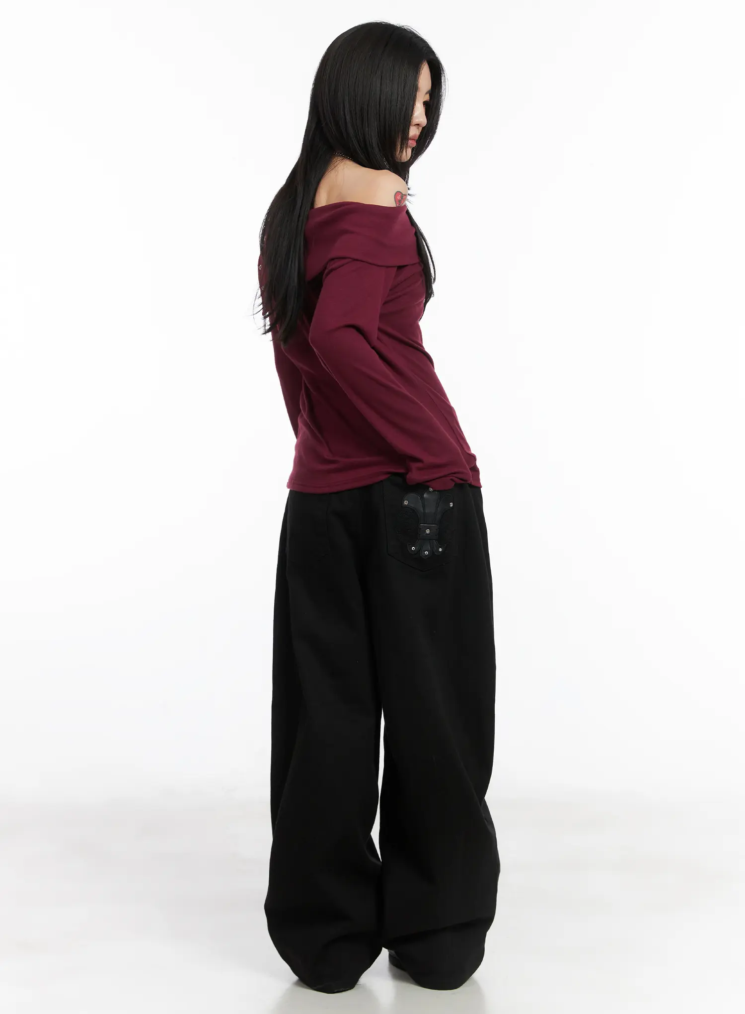 Studded Wide-Leg Cotton Pants CD508