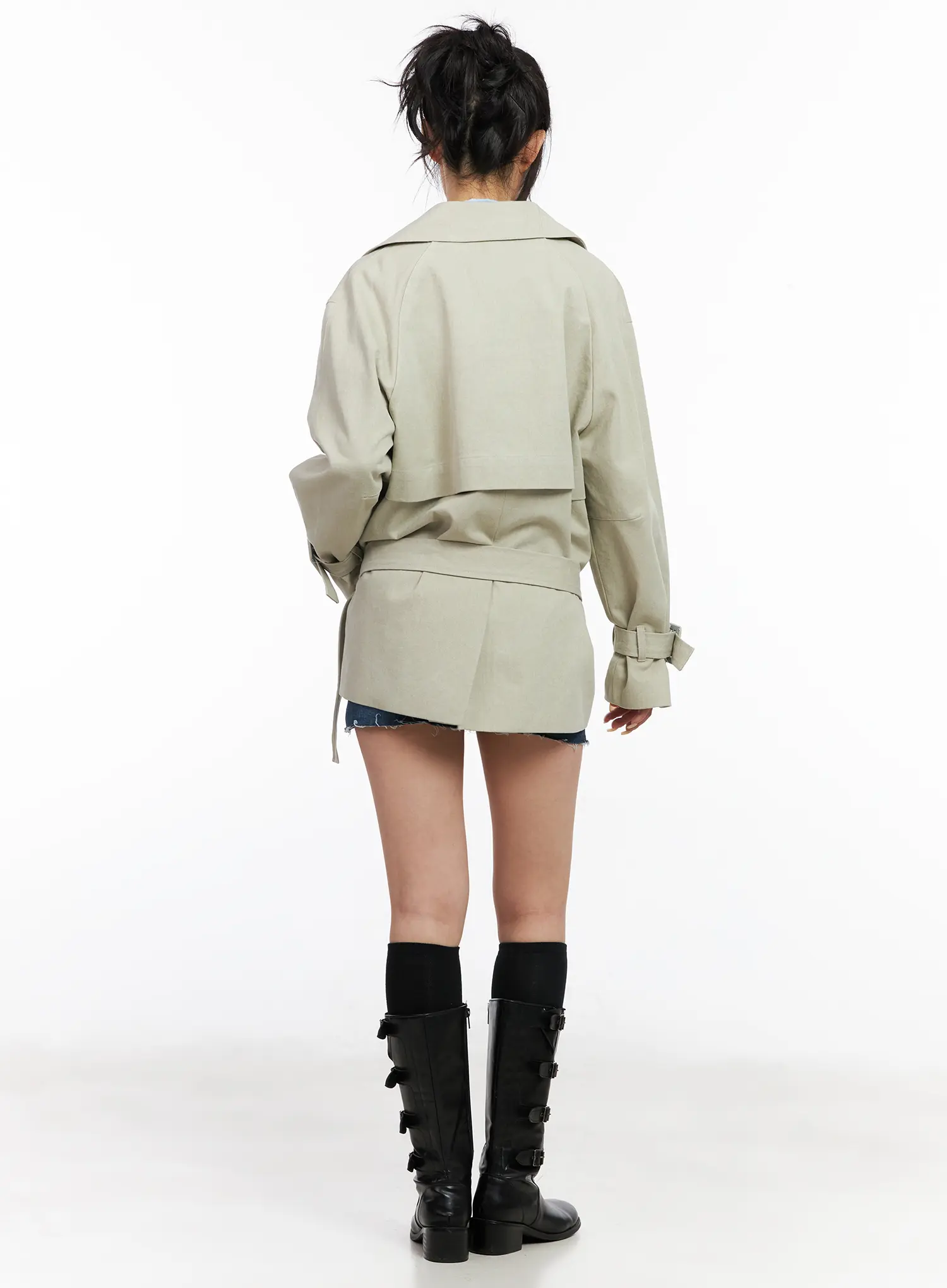 Stylish Belted Trench Coat CM516 - Image 12