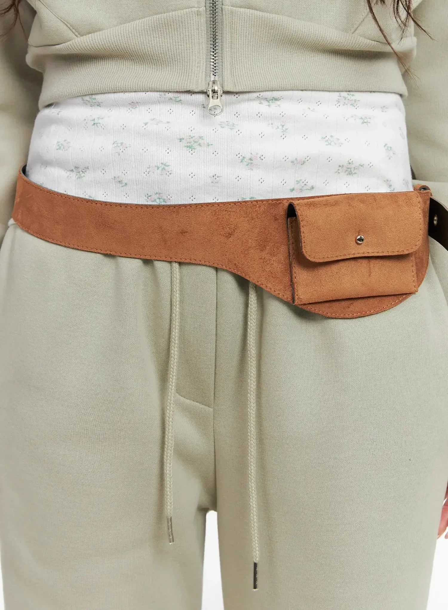 Stylish Suede Waist Pocket Belt IN514