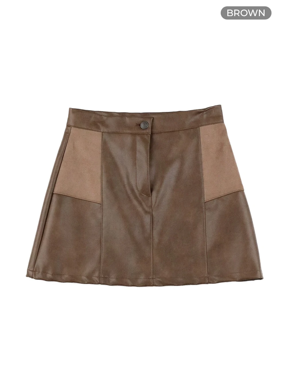 Suede Mixed Texture Mini Skirt CA415 - Image 7