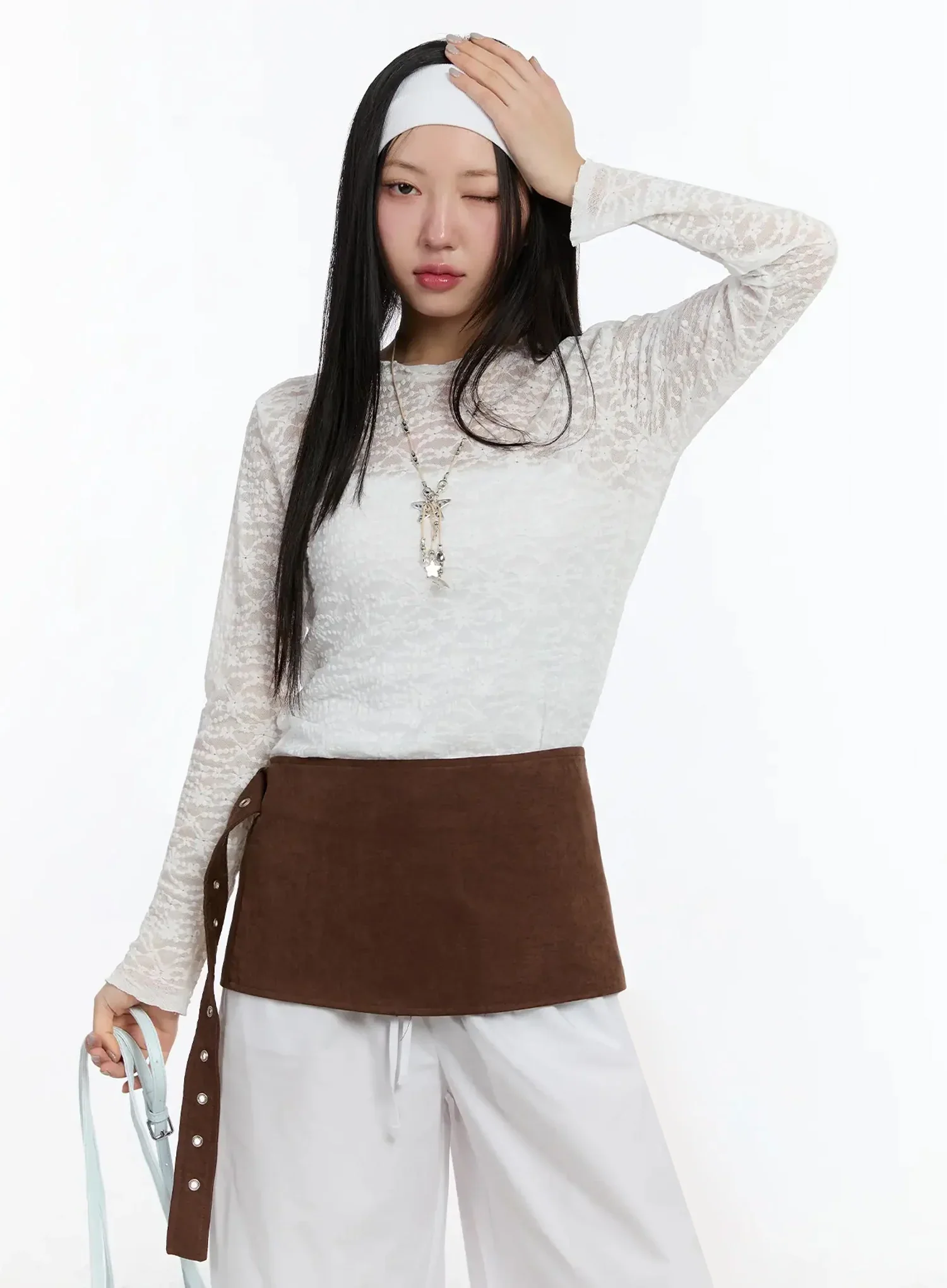 Suede Wrap Belt Skirt IM509 - Image 2