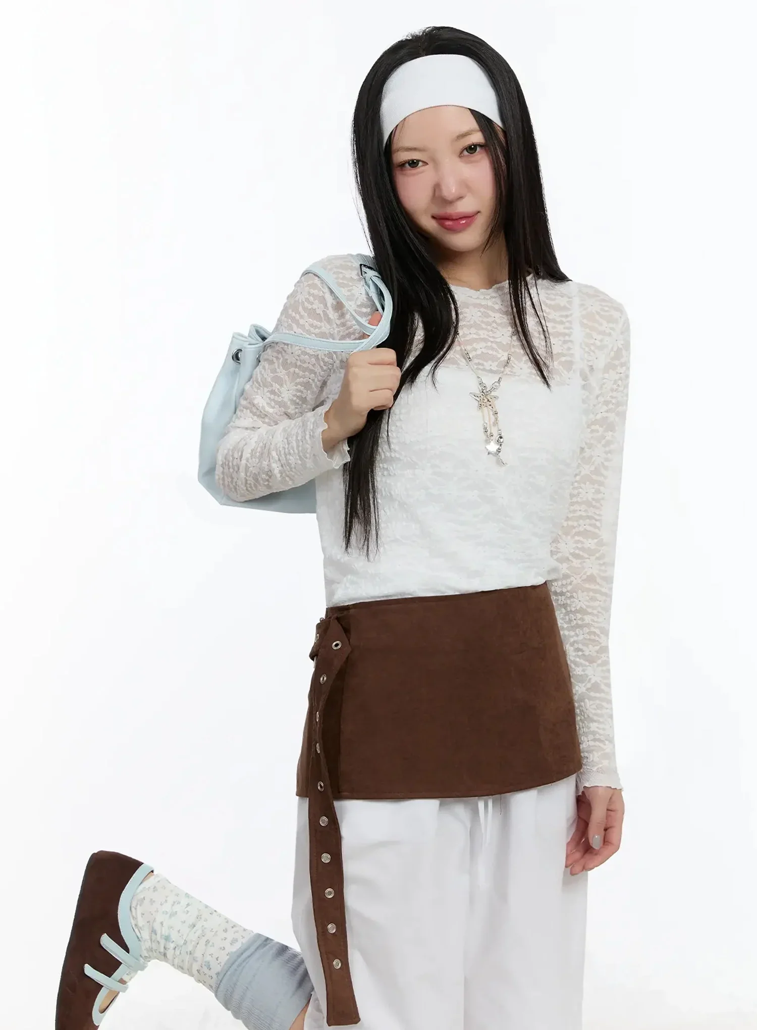 Suede Wrap Belt Skirt IM509 - Image 3