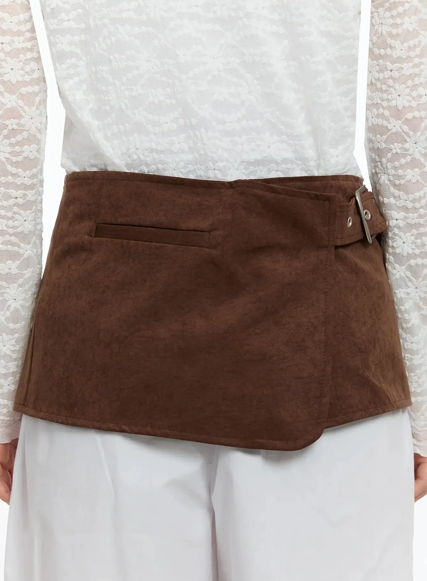 Suede Wrap Belt Skirt IM509 - Image 5