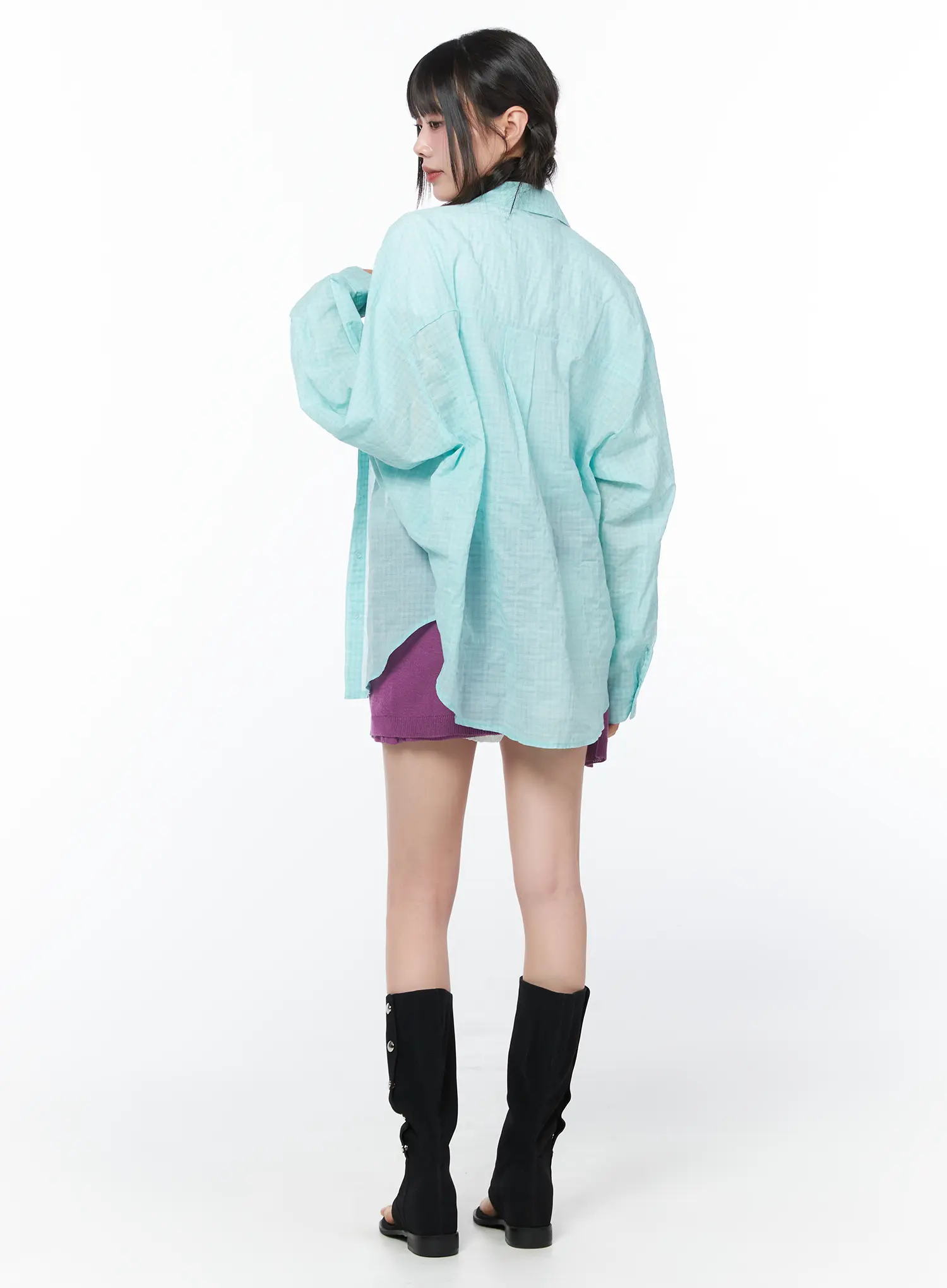 Summer Checkered Button-Up Shirt CA528 - Image 10
