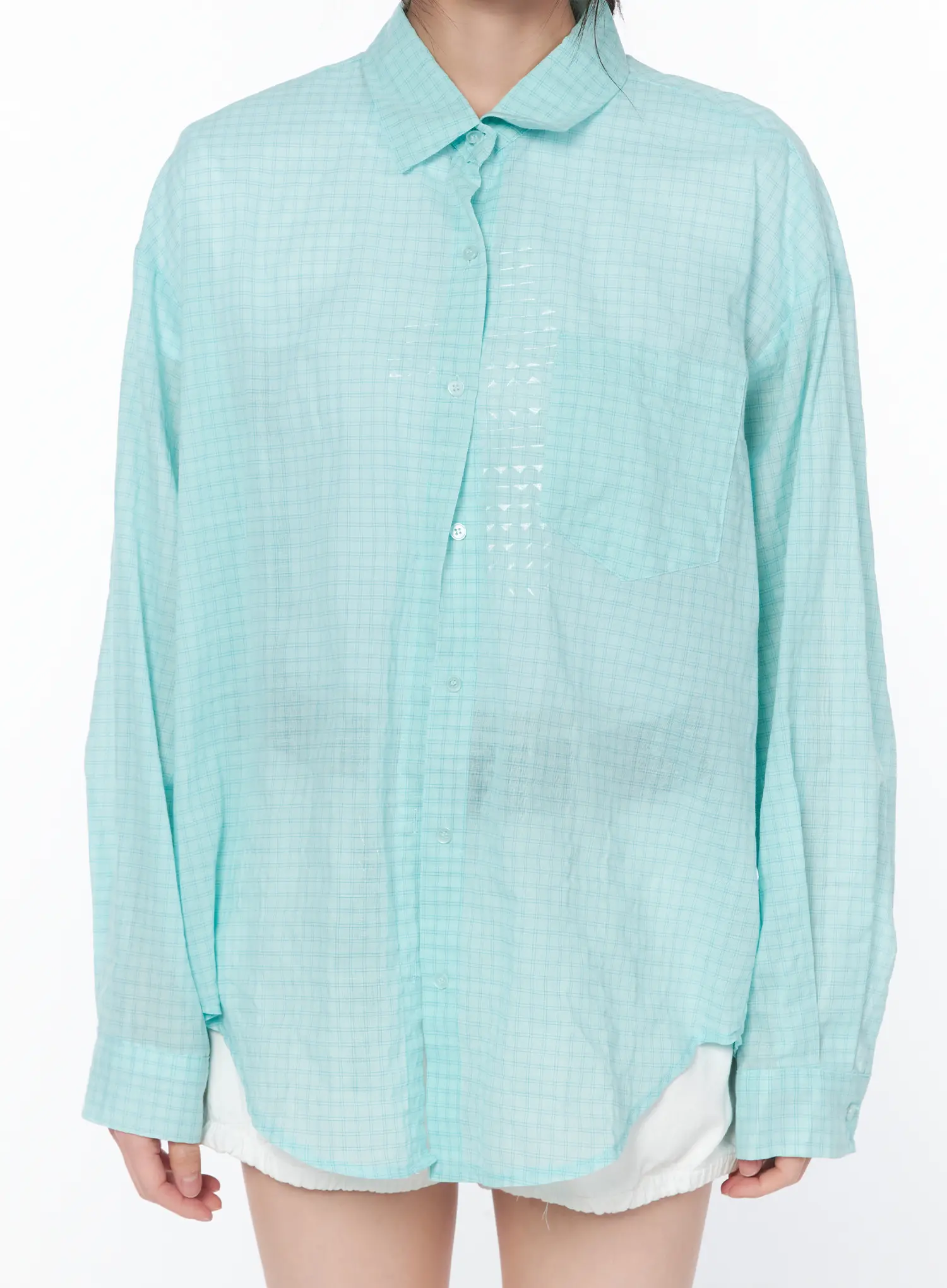 Summer Checkered Button-Up Shirt CA528 - Image 5