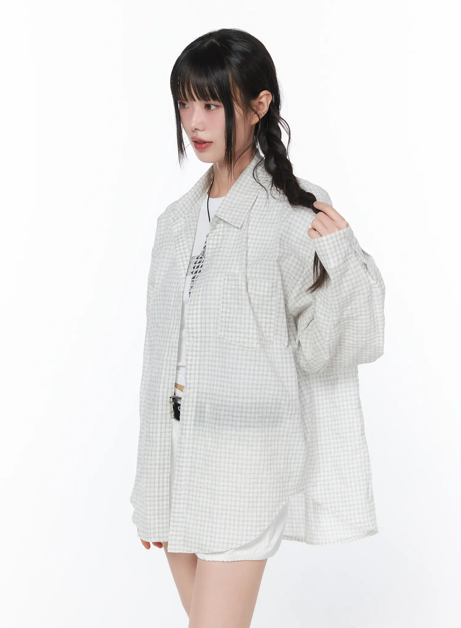 Summer Checkered Button-Up Shirt CA528 - Image 6