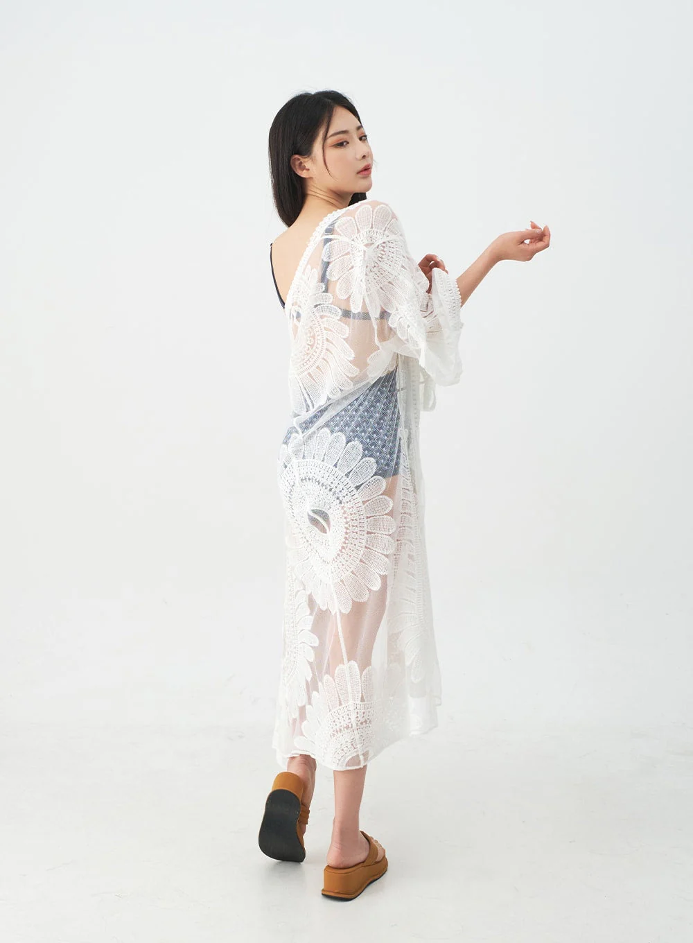 Sunflower Embroided Robe IJ13 - Image 11