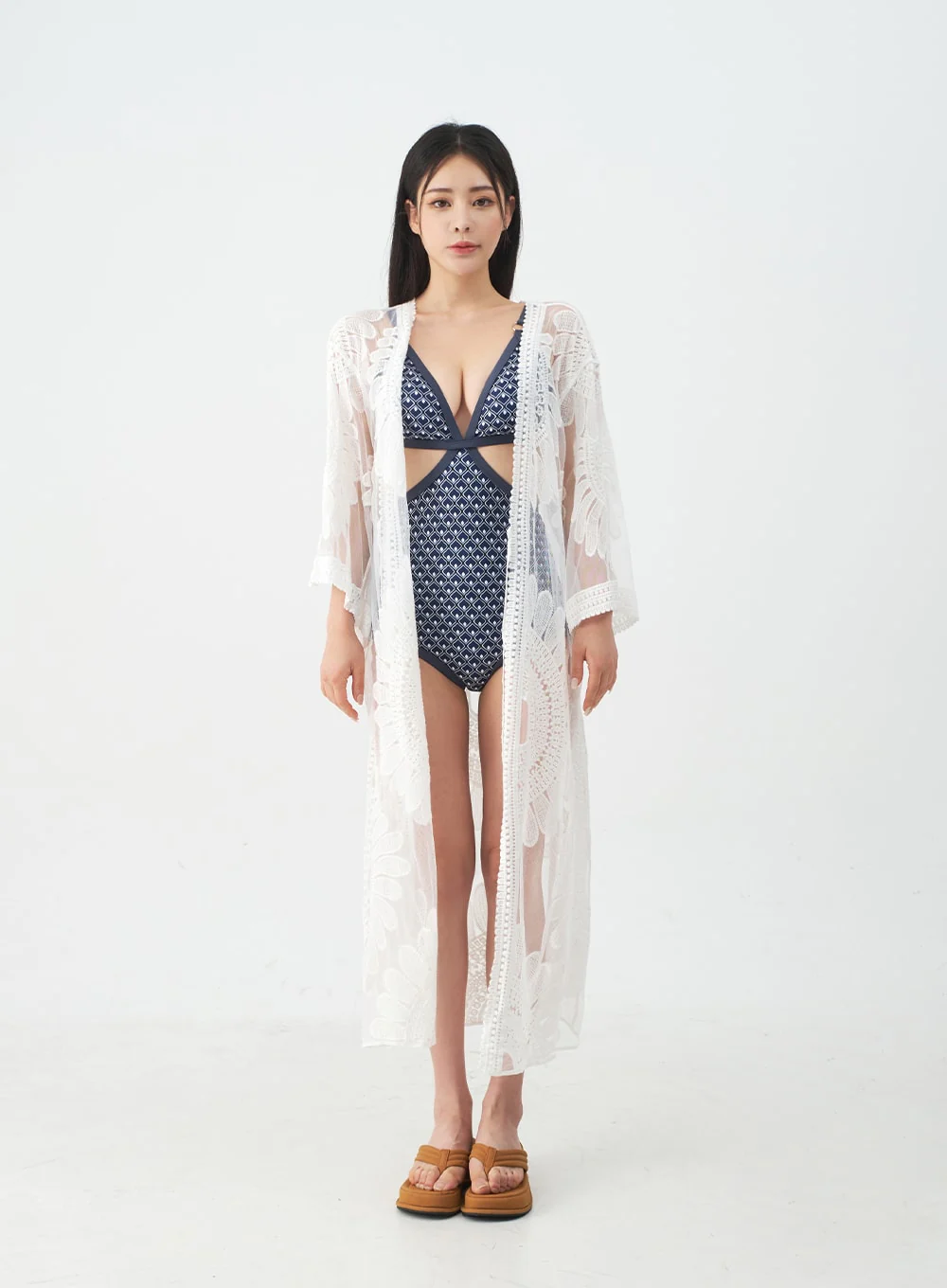Sunflower Embroided Robe IJ13 - Image 12