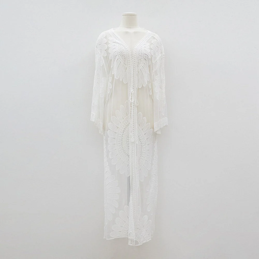 Sunflower Embroided Robe IJ13 - Image 15