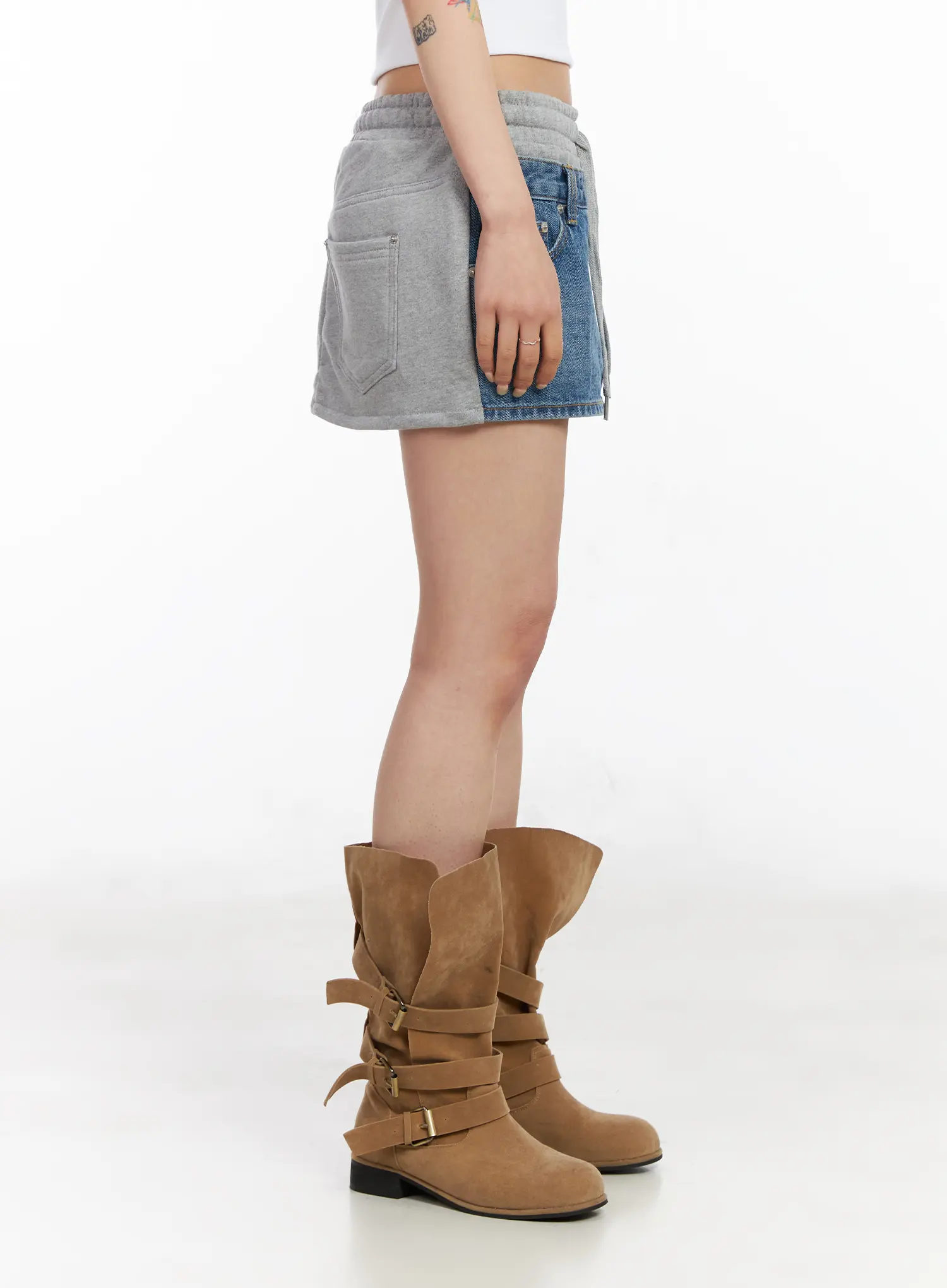 Sweat Denim Mini Skirt CM517 - Image 5