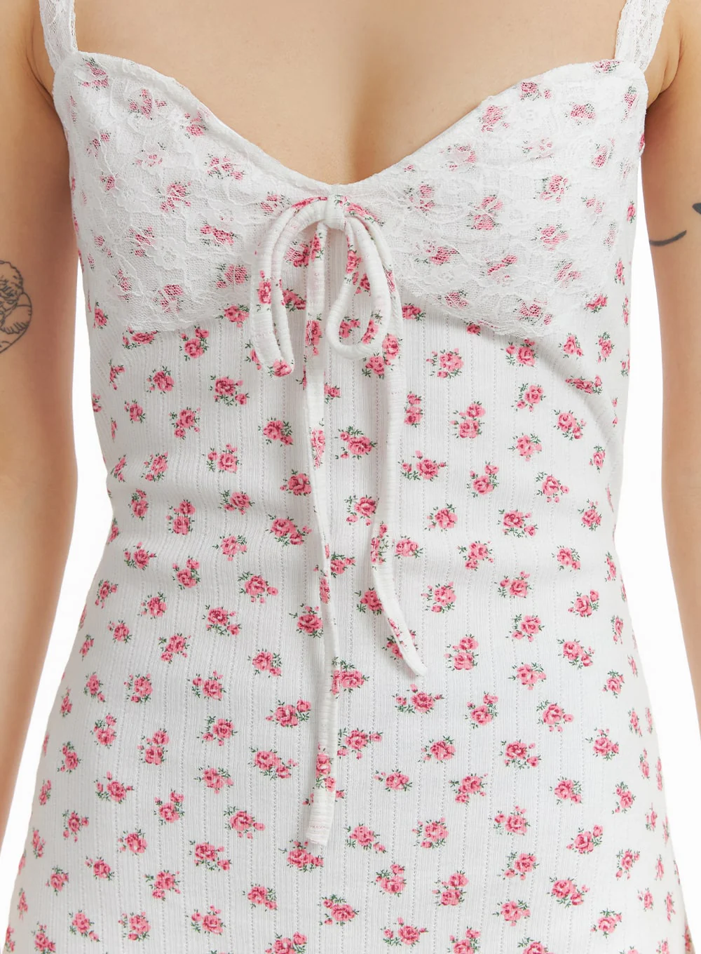 Sweetheart Floral Ribbon Mini Dress IM404 - Image 4