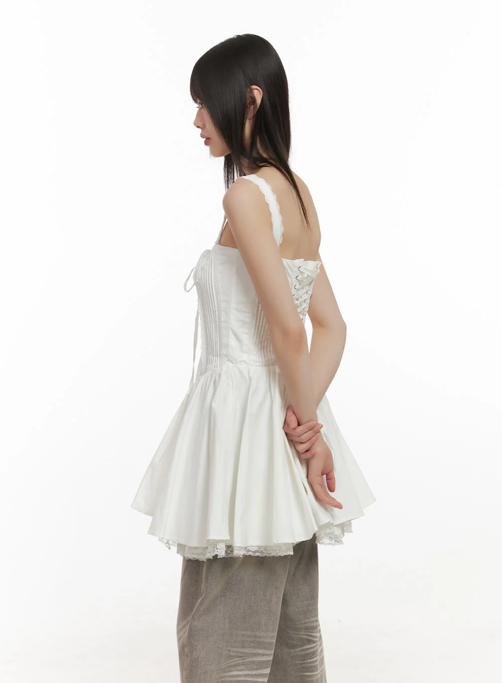 Sweetheart Lace-Up Mini Dress CD426 - Image 7