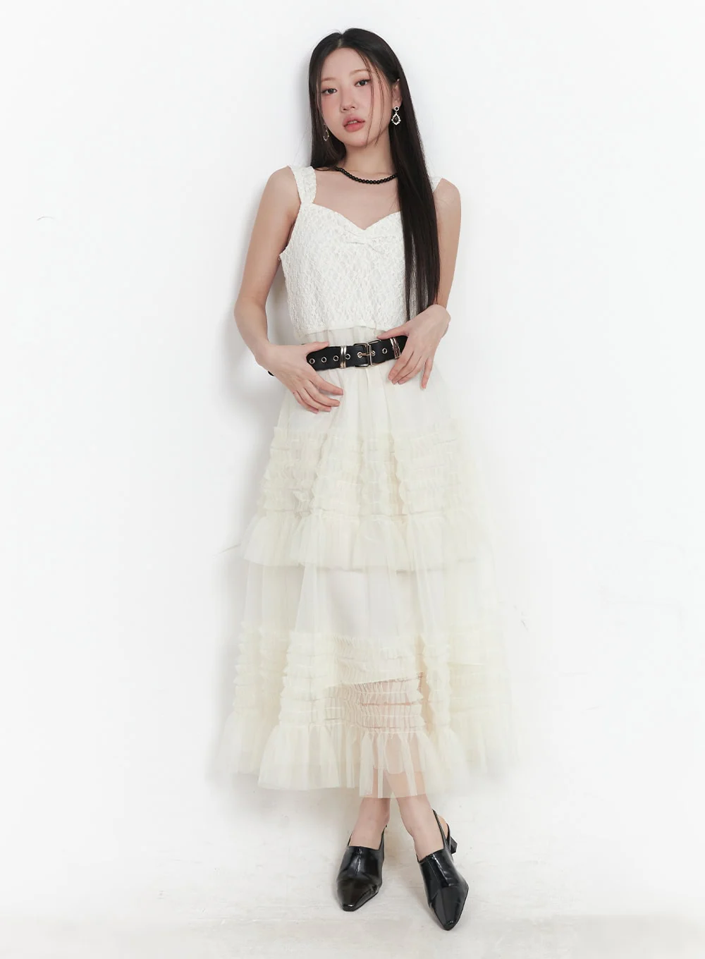 Sweetheart Ruffle Lace Maxi Dress IM528