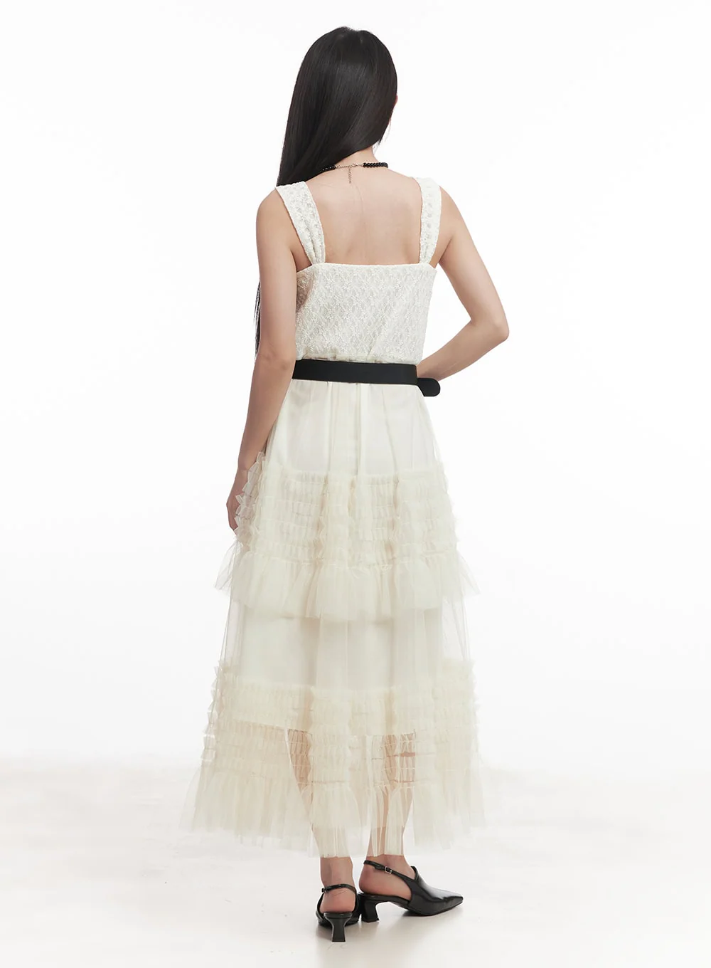 Sweetheart Ruffle Lace Maxi Dress IM528 - Image 11