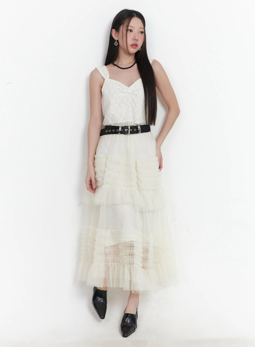 Sweetheart Ruffle Lace Maxi Dress IM528 - Image 12