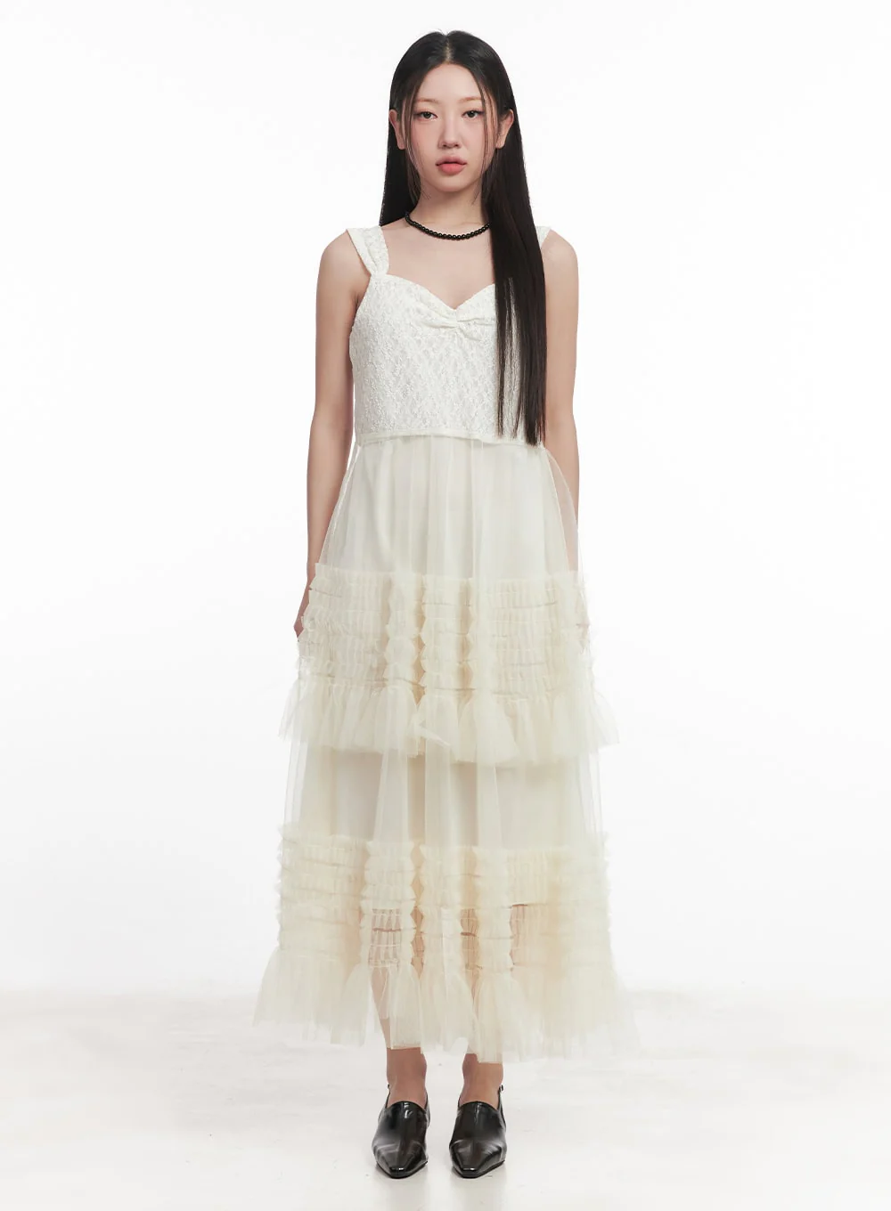 Sweetheart Ruffle Lace Maxi Dress IM528 - Image 4