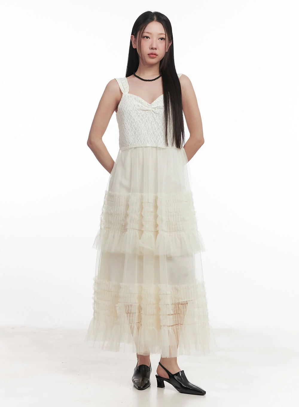 Sweetheart Ruffle Lace Maxi Dress IM528 - Image 5