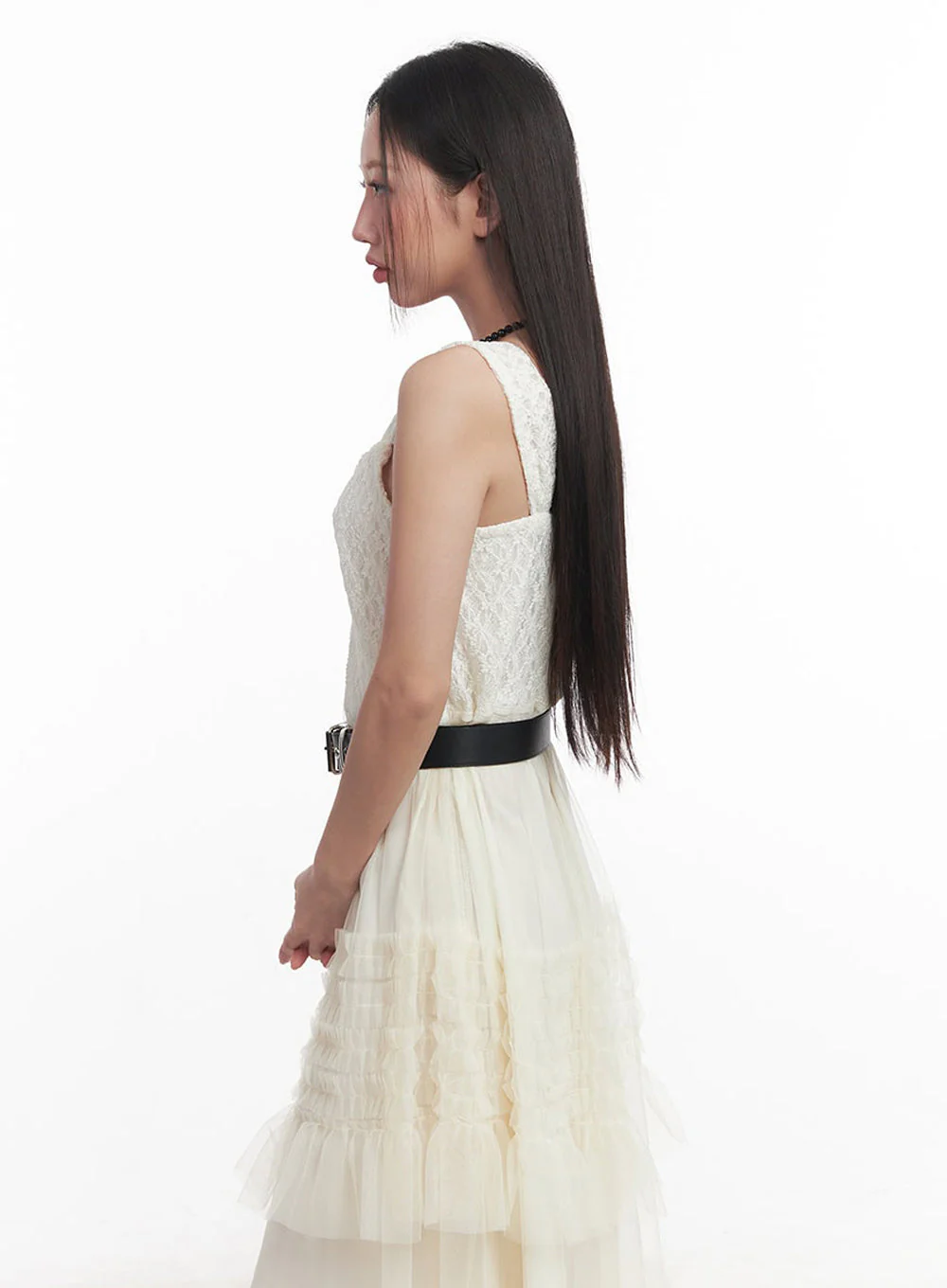 Sweetheart Ruffle Lace Maxi Dress IM528 - Image 8
