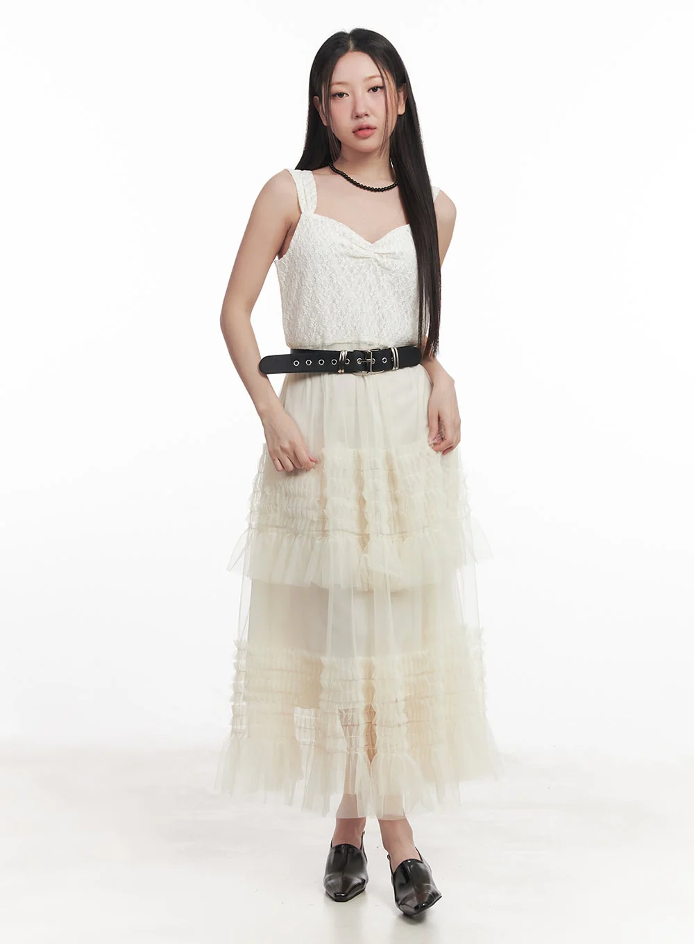 Sweetheart Ruffle Lace Maxi Dress IM528 - Image 9