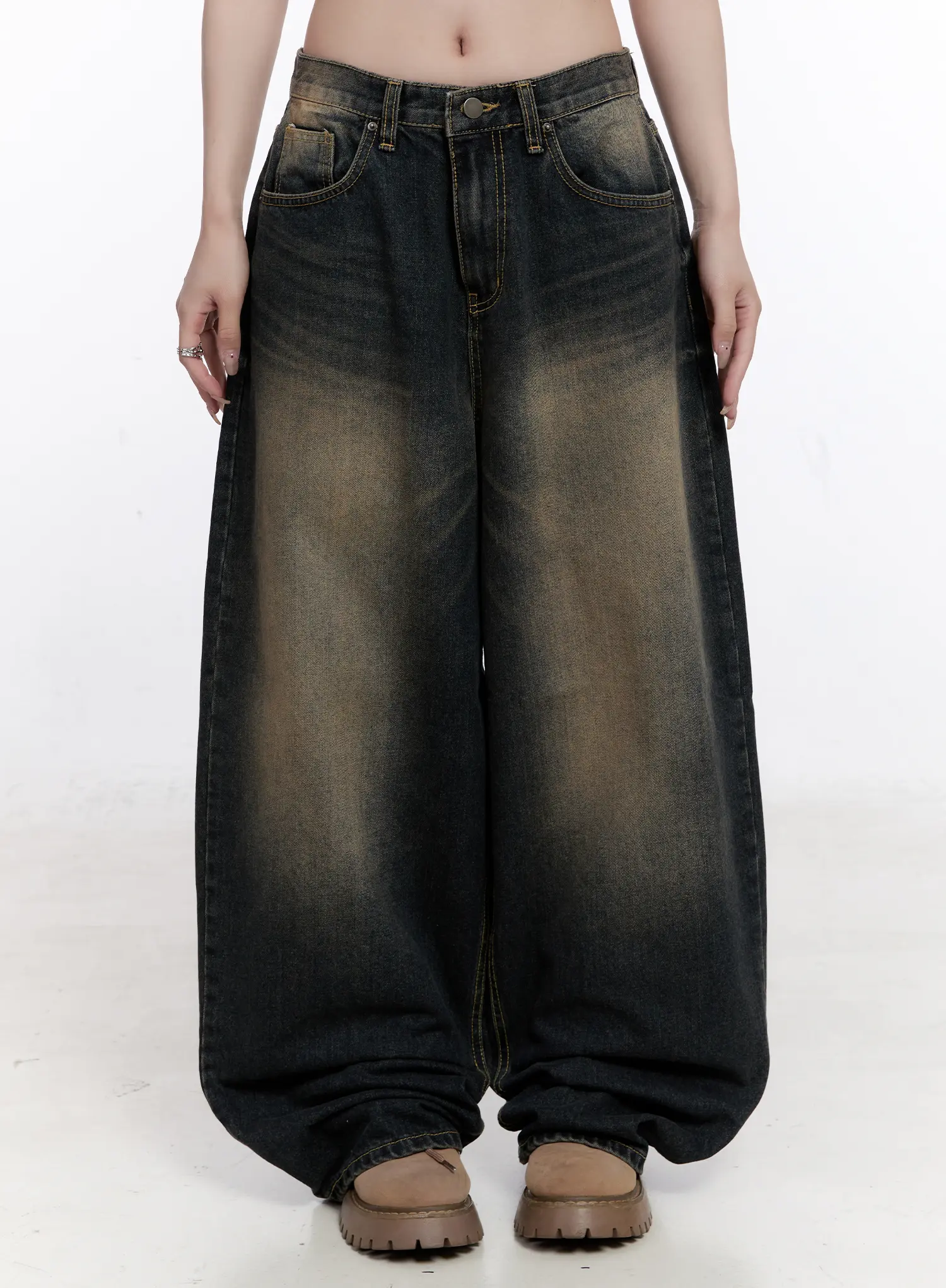 Sylvia Vintage Washed Baggy Jeans CO501