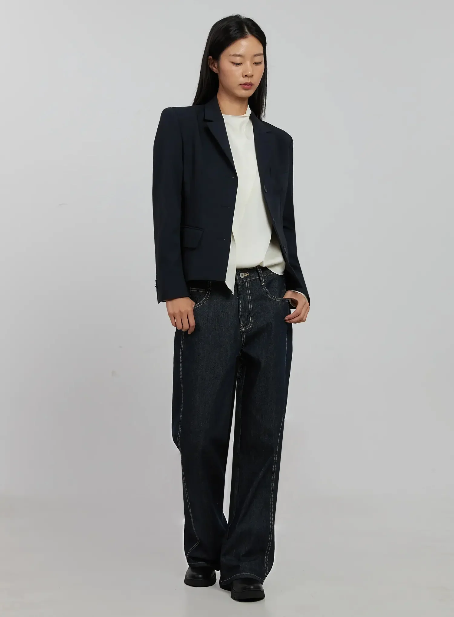Tailored Single-Button Jacket IJ509 - Image 3