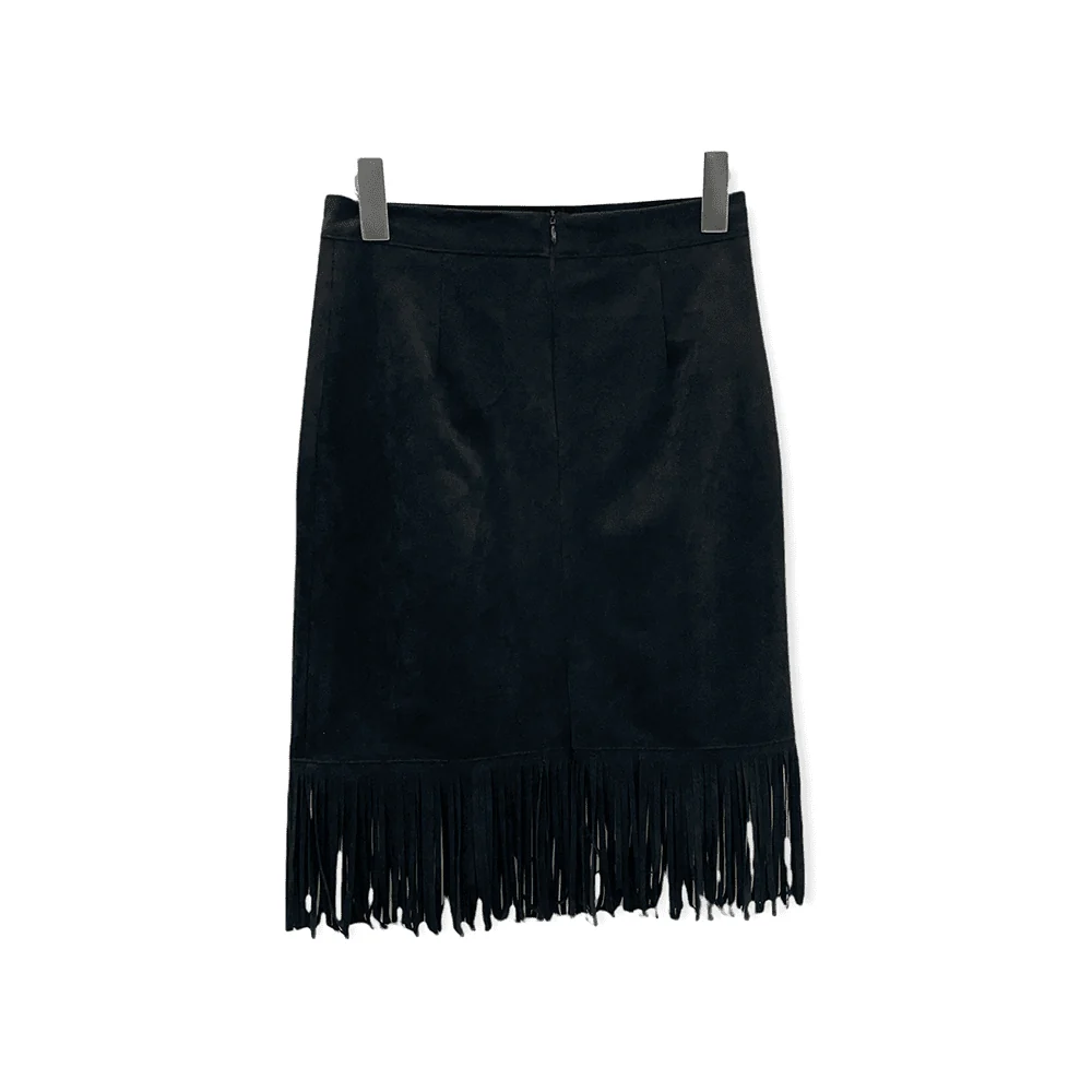 Tassel Hem Knee Length Skirt - Image 18