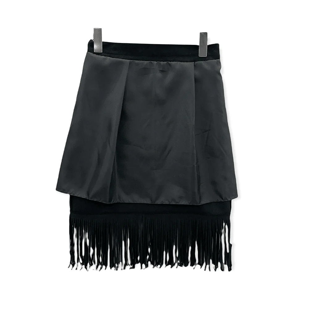 Tassel Hem Knee Length Skirt - Image 20