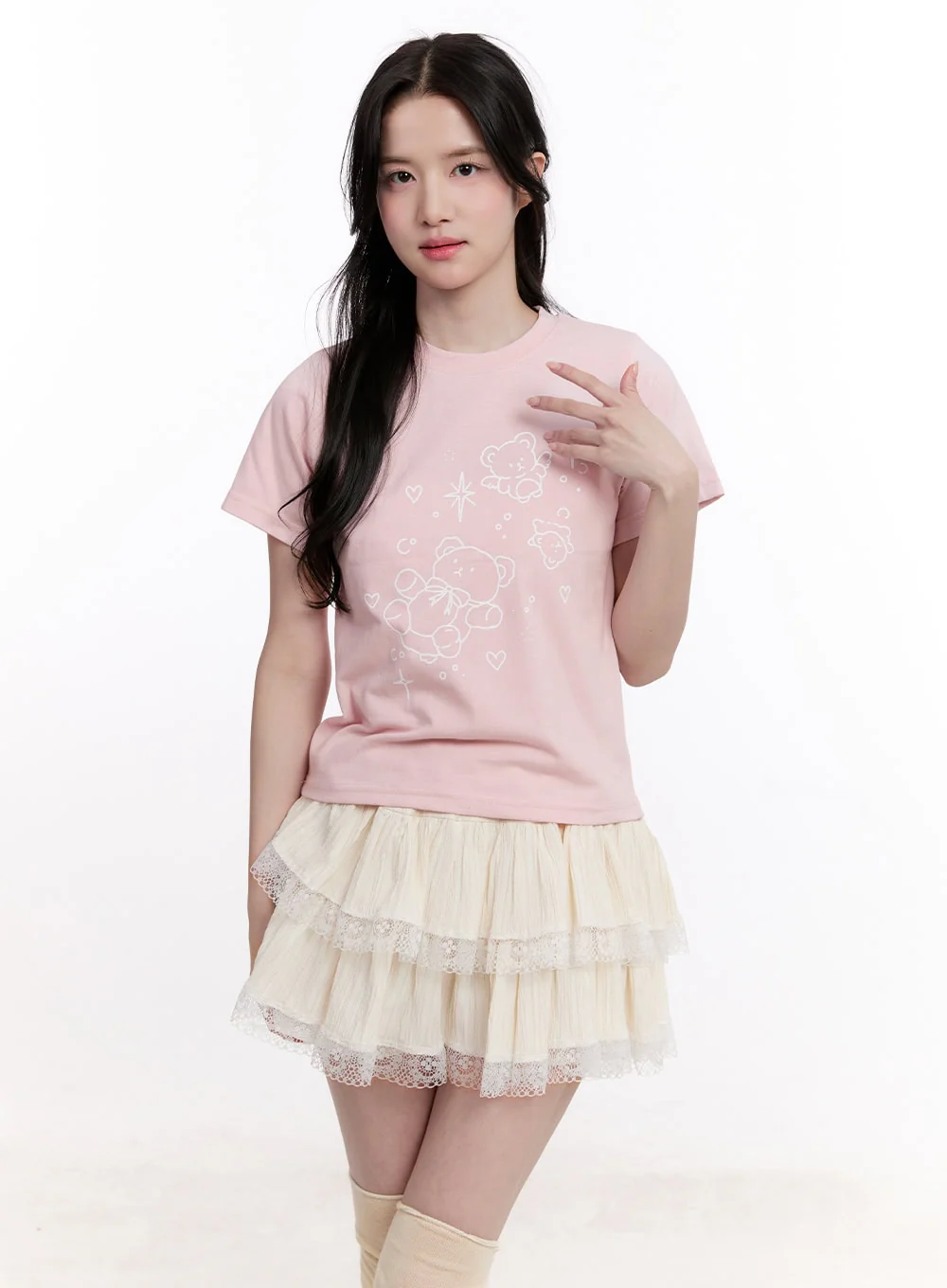 Teddy Bear Graphic Crop Top CM527 - Image 10