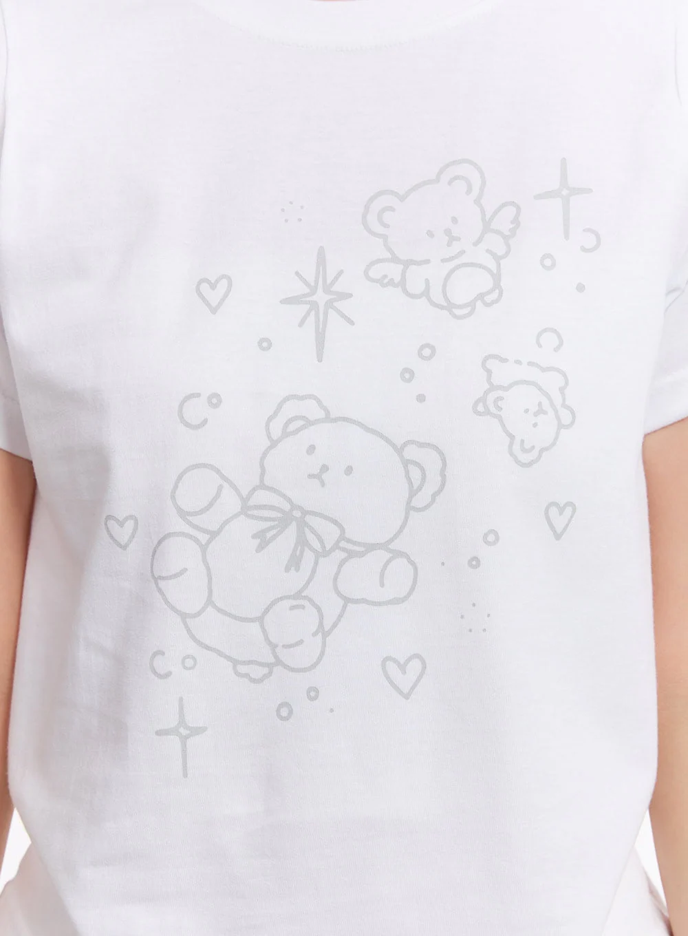 Teddy Bear Graphic Crop Top CM527 - Image 2